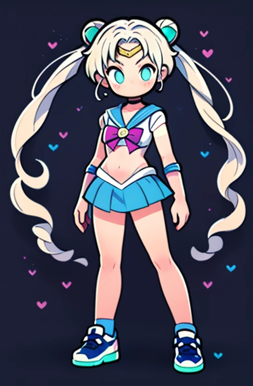 1girl , extremely fine ink lineart,  kawaii manga style, full body portrait, ((tsukino usagi, sailor moon,  blonde hair,)) portrait, full body, transEffect, glowing, seminude, glowing body, sailor moon transformation, 
