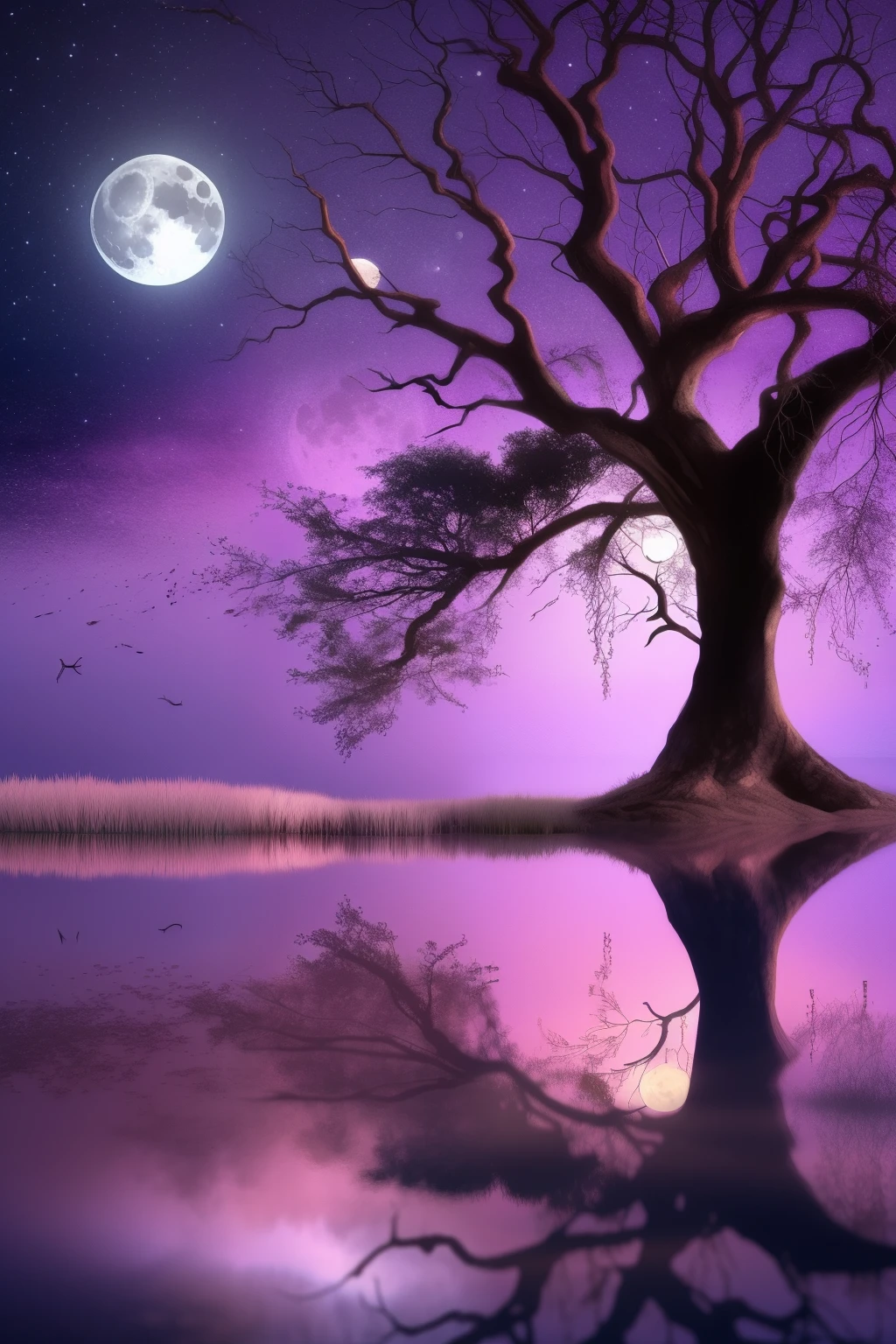 a painting of a tree with flowers and butterflies in the sky, 🌺 cgsociety, magical flowers, glowing flowers, night sky full of flowers, very beautiful digital art, beautiful digital artwork, dawn cgsociety, trending on cgsociety art, beautiful digital art, beautiful depiction, beautiful gorgeous digital art, gorgeous digital art, by Yang J, cgsociety saturated colors
