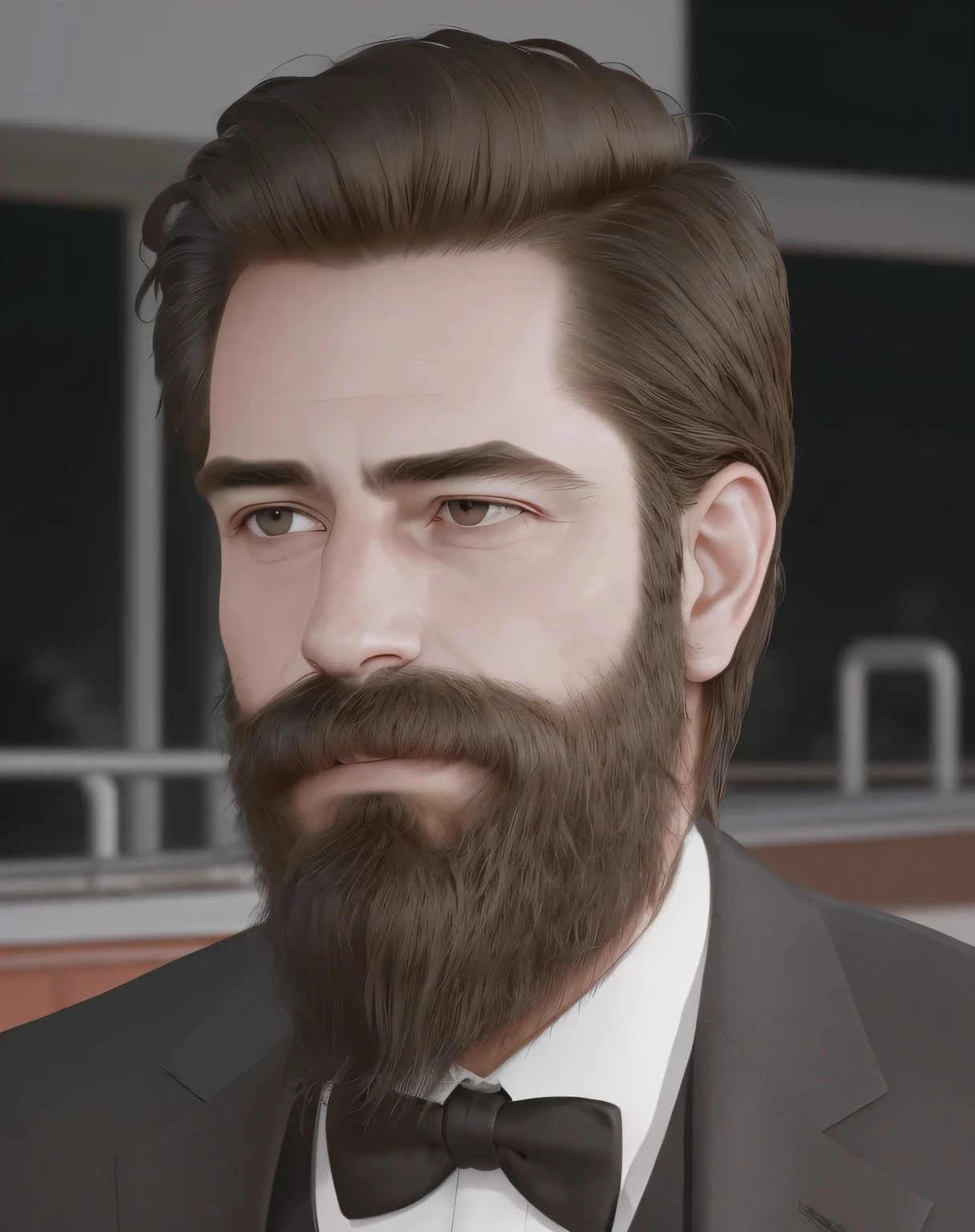 (best quality,4k,8k,highres,masterpiece:1.2),ultra-detailed,(realistic,photorealistic,photo-realistic:1.37),38-year-old man,medium:portrait,masculine features,expressive eyes,beard and mustache,weathered skin,strong facial bone structure,sharp jawline,handsome smiles,natural lighting,warm color tones,detailed clothing,stubble,confident poses,urban background,well-groomed hairstyle,deep gazes,stylish attire,subtle wrinkles,maturity and elegance,mysterious atmospheres,bold and charismatic expressions,intense gazes,professional men,refined style,experienced looks,serious yet approachable,aged to perfection,a touch of grays,gentlemen with character,exquisite details,stainless suits,confidence in their eyes,expertly tailored outfits,wise and knowledgeable,classic yet modern vibes,aura of sophistication,brooding sensibilities,contemplative expressions,refined gentlemen with timeless charm,sparkling eyes and wisdom,impeccable taste,handsome gentlemen,commanding presence,confident gentlemen with a touch of vulnerability,brooding and intense,life-experienced faces.