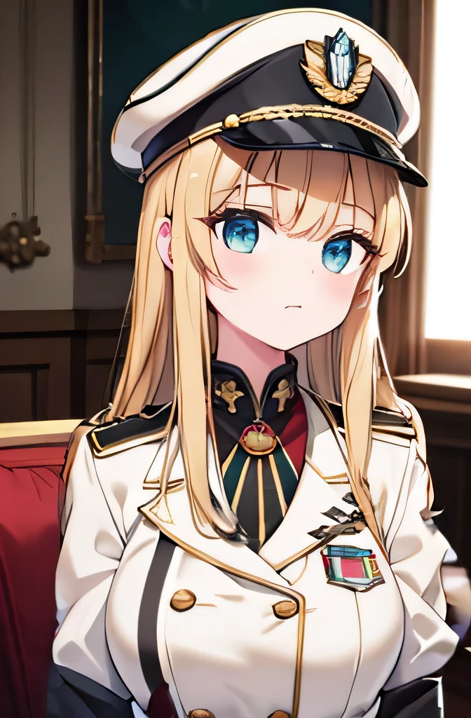 (best quality,4k,8k,highres,masterpiece:1.2),ultra-detailed,realistic:(1.37),black uniform, eagle badge on the cap, portraits, vivid colors, professional lighting