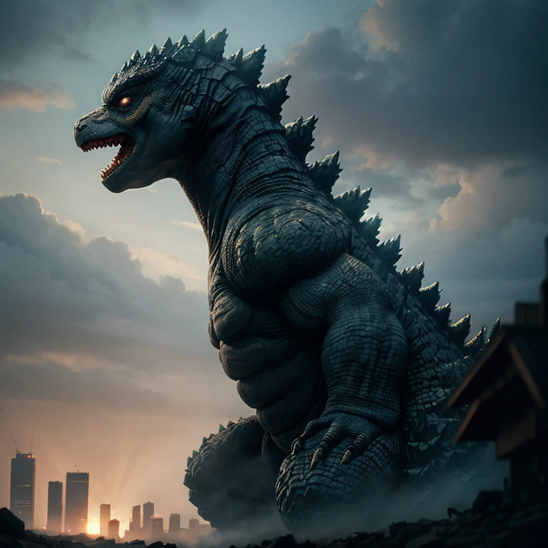 Godzilla, best quality, masterpiece, very aesthetic, perfect composition, intricate details, ultra-detailed