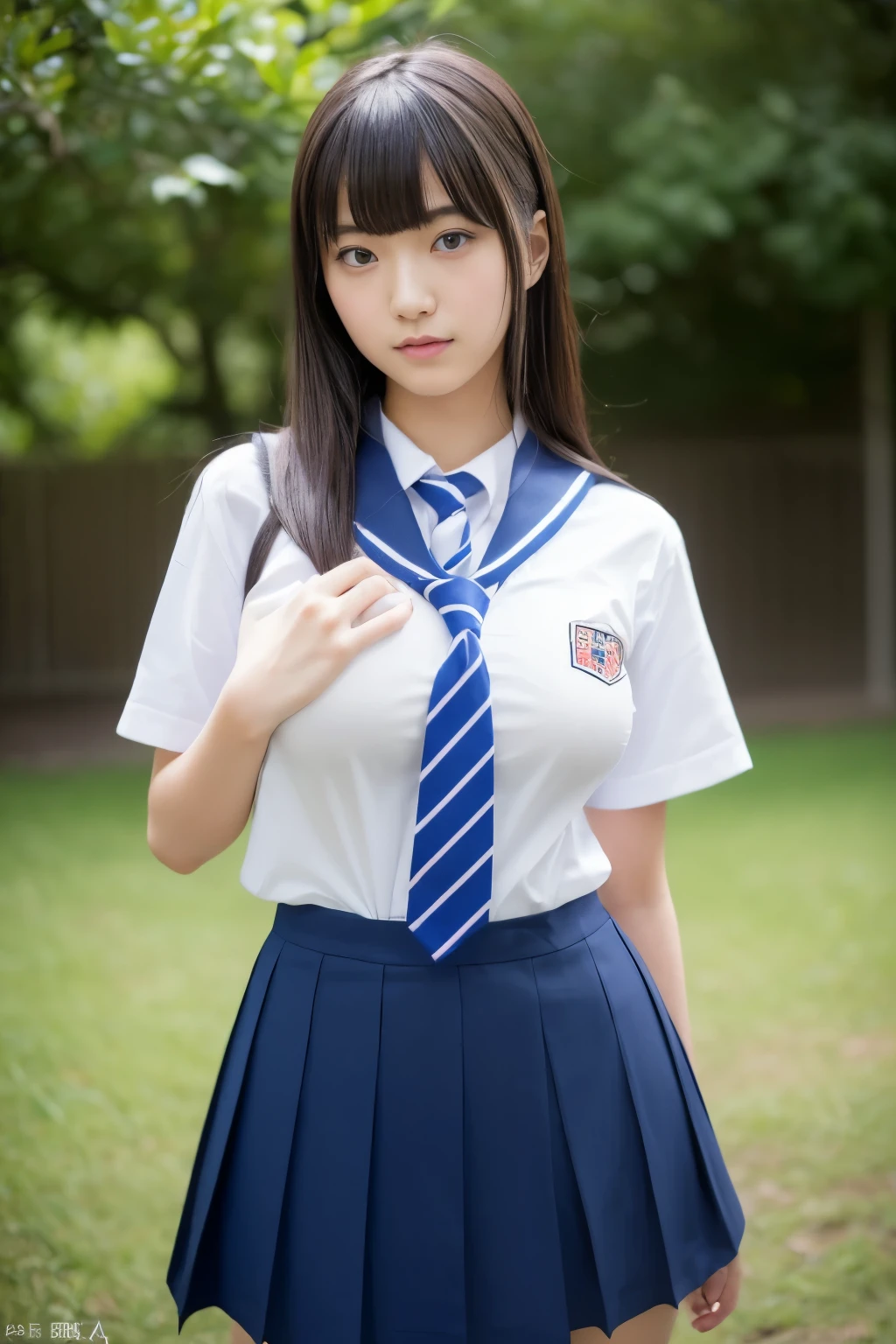 (highest quality,8K,Raw photo,realistic,High resolution:1.2),(cute japanese girl),(huge breasts:1.20),(Because I&#39;m slender、naughty body),(Japanese high school uniform),(school classroom),(18-year-old、difficult、Lofty dream、Prisoner of a male classmate、existence of idols),(Beautiful realistic Asians:1.5、kindness)、Professional、