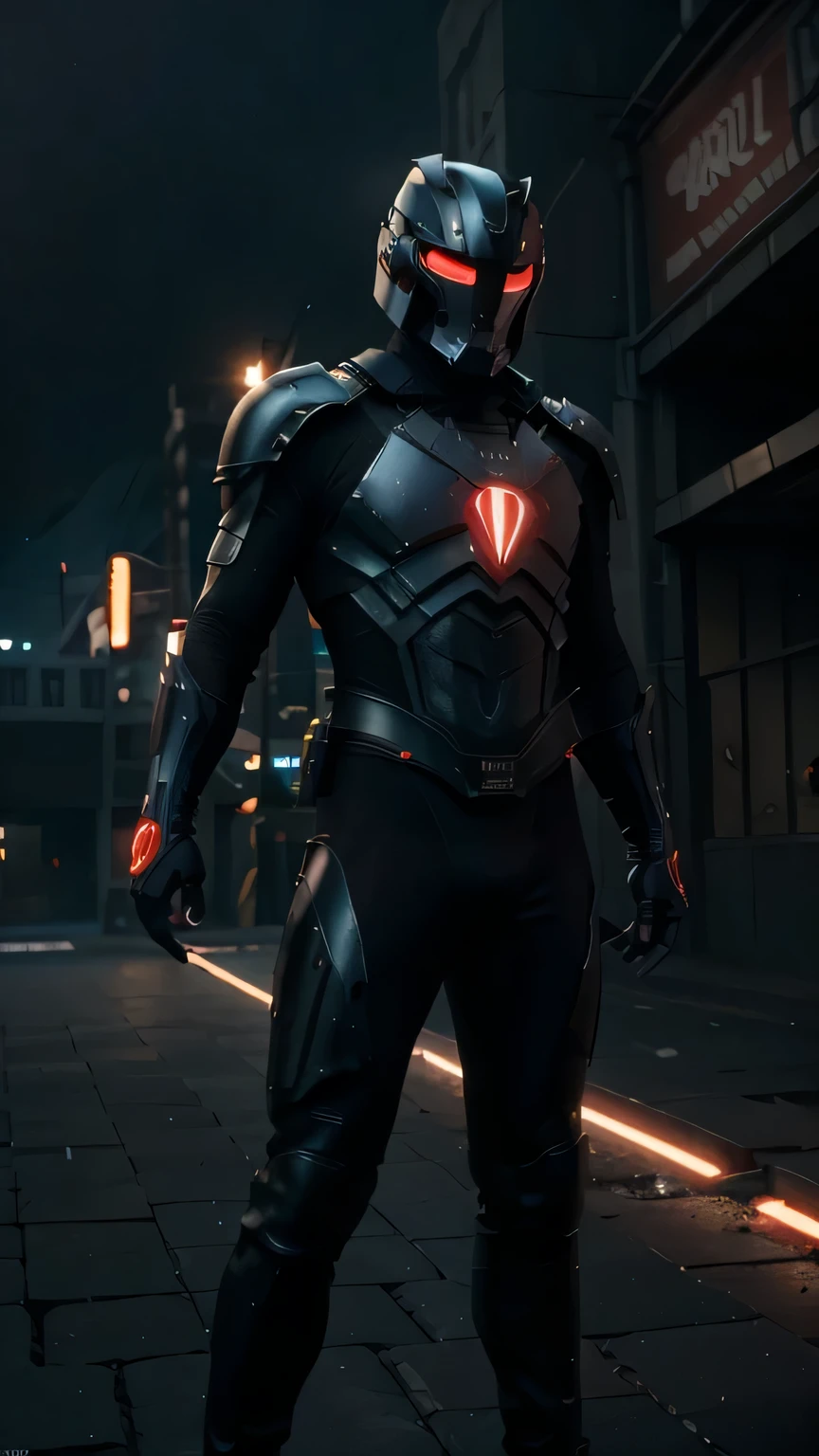 Ares from Tron, sleek helmet and black armor with red glowing lights, the background is a neon grid simulation virtual digital world visually stunning realm entirely made of programs and data streams with neon-lit cityscapes built from circuits in the style of ready player one, shallow depth of field, vignette, highly detailed, high budget, bokeh, cinemascope, moody, epic, gorgeous, film grain, grainy, backlit, stylish, elegant, breathtaking, visually rich, epic masterpiece, cinematic experience, fantasy digital art, 32k, HDR, UHD, fantasy art, RPG style synthwave on black canvas in the style of guillem h. pongiluppi, energy-filled film concept art cgi render, Industrial Light & Magic and wetafx vfx,digital art techniques, film composition and dramatic Lighting, insanely detailed and intricate,dynamic movement postures, intense battles,sfumato and chiaroscuro photography,Roger Deakins Cinematography, directed by Steven spielberg and Steven Lisberger