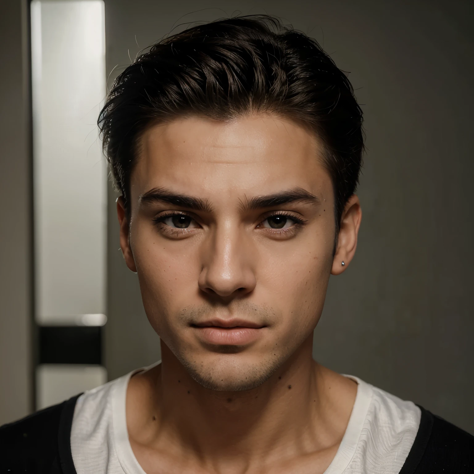 I want you to play a 20 year old male character, de cabelos ruivos, olhos claros e piercing na boca, sobrancelha e nariz