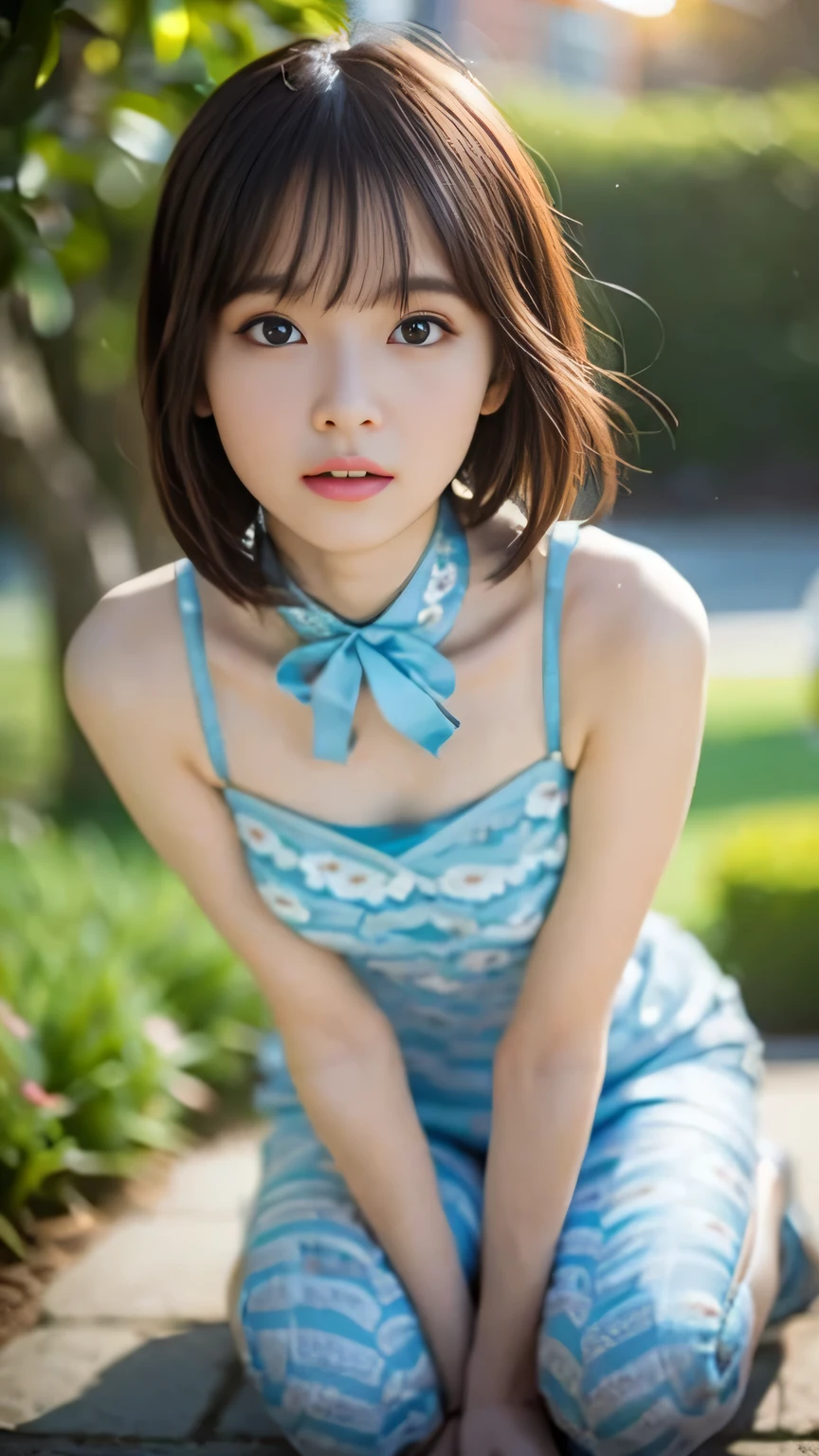 small loli。Wearing white silk。Barefoot。Show us your feet。