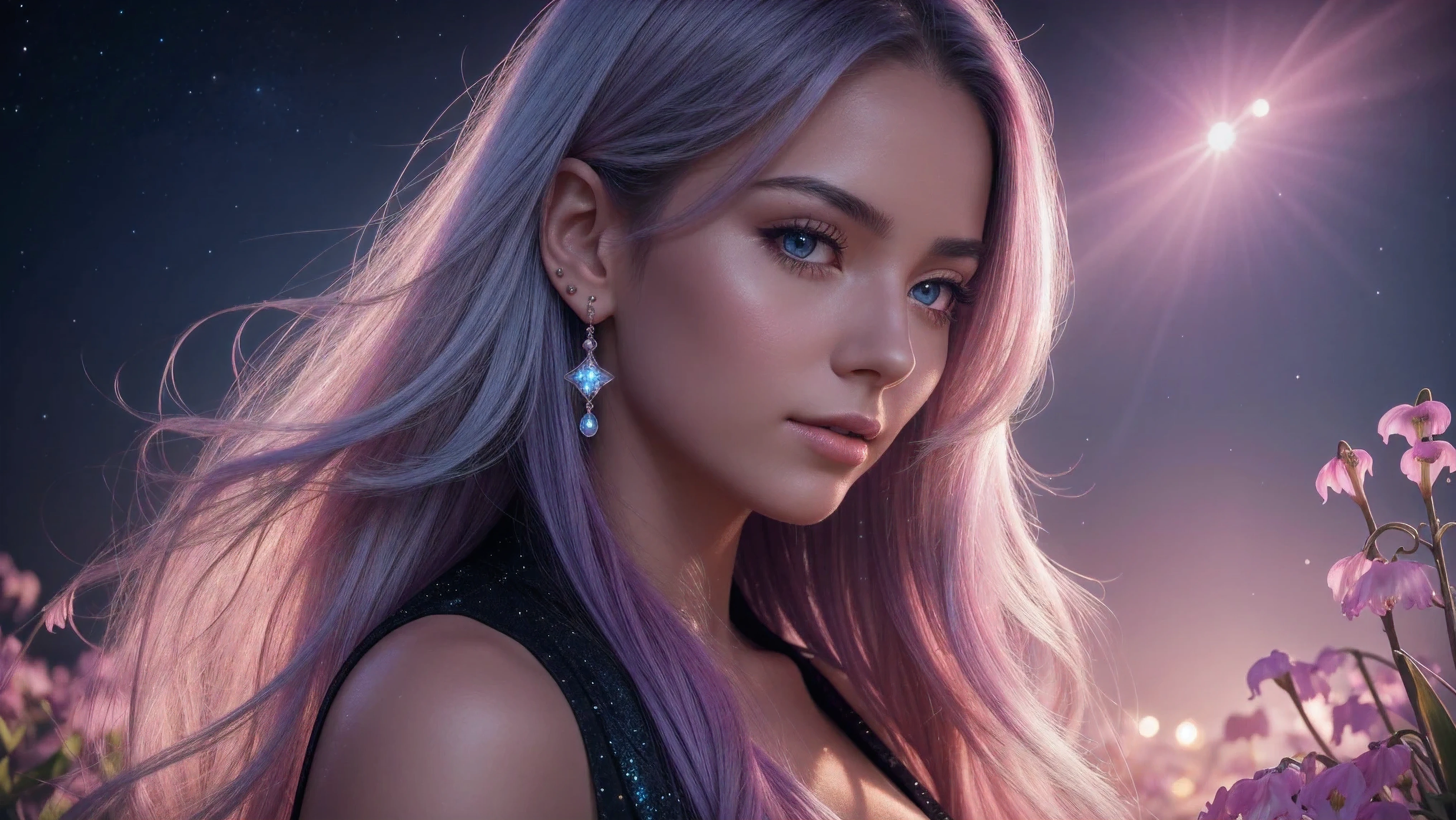 close-upBeautiful realistic girl with blue long hair in the fog,deep atmosphere ,Close-up of clean skin with detailed skin ,,in black tights and a pink blouse ,on an orange background ,Against the background of the starry sky,Bright makeup,EARRINGS WITH GLITTERS,two-leaf gray flower,translucent speckled bifoliate gray,Bioluminescent - Ultra High Quality 8K Music Equalizer, high passion, Rich colors, Soft light, Super detailed photos. ultra high quality 8K, high passion, Noise reduction, яркие Rich colors.. high quality, 8k Ultra HD, high passionhigh quality,мягкие close focus,very beautiful flower, translucent red lily of the valley with dew drop flower, bioluminescent flower glows and shimmers, he grows in a mysterious forest, shrouded in mystery, Сверхhigh quality 8k, high contrast t, Rich colors, Soft light, Ultra-detailed photos. Сверхhigh quality 8k, tall with the spotlight on a girl in a black and red dress.., High detail, realistic beautiful girl with long light yellow hair, Gradient ,girl with good charisma, creative approach to non-standard poses,., Girl in miniskirt, there are splashes of silver dust, and behind him nebula, atmospheric lighting, surrounded by wet dew drops, behind the fantasy world, on a beautiful background, glare, shine, shine, spray drops, high quality, 8k Ultra HD, high contrast, high quality, Soft light, Close-up of a beautiful realistic girl with BRIGHT WHITE TURQUOISE and pink long hair......... ,Close-up of clean skin with detailed skin ,full length, in a short miniskirt, Preparation Realistic room with silver patterns with pearlescent shine,in drops of dew, stands in a beautiful place where there are a lot of rubber hearts ,everything around is pink and blue,grow along the edges with flowers,in the moonlit meadow ,nebula,epic mood,Best quality,ultra detail,Contrast,clear focus,volumetric light