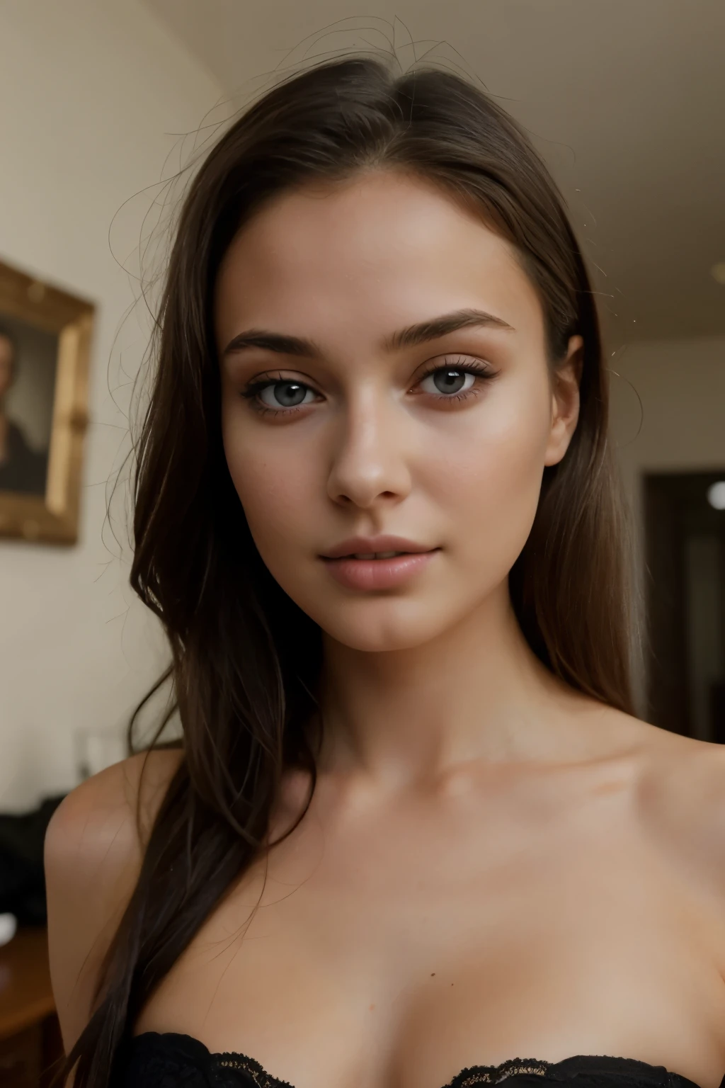 arafed woman in a black bra top posing for a picture, portrait sophie mudd, finely detailed perfect face, lovely delicate face, 2 4 year old female model, portrait of a beautiful model, perfect face ), close-up perfect face, beautiful detailed body and face, soft portrait shot 8 k, extremely beautiful face, gorgeous young model, beautiful delicate face