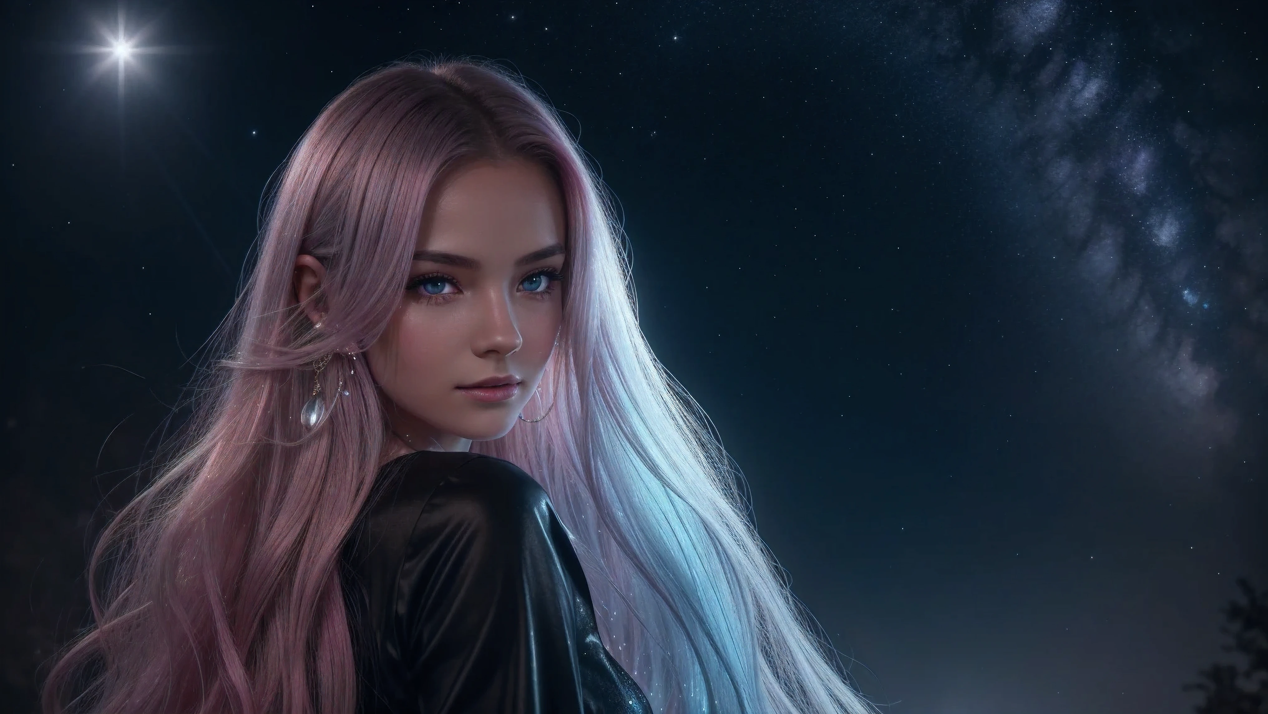 close-upBeautiful realistic girl with blue long hair in the fog,deep atmosphere ,Close-up of clean skin with detailed skin ,,in black tights and a pink blouse ,on an orange background ,Against the background of the starry sky,Bright makeup,EARRINGS WITH GLITTERS,two-leaf gray flower,translucent speckled bifoliate gray,Bioluminescent - Ultra High Quality 8K Music Equalizer, high passion, Rich colors, Soft light, Super detailed photos. ultra high quality 8K, high passion, Noise reduction, яркие Rich colors.. high quality, 8k Ultra HD, high passionhigh quality,мягкие close focus,very beautiful flower, translucent red lily of the valley with dew drop flower, bioluminescent flower glows and shimmers, he grows in a mysterious forest, shrouded in mystery, Сверхhigh quality 8k, high contrast t, Rich colors, Soft light, Ultra-detailed photos. Сверхhigh quality 8k, tall with the spotlight on a girl in a black and red dress.., High detail, realistic beautiful girl with long light yellow hair, Gradient ,girl with good charisma, creative approach to non-standard poses,., Girl in miniskirt, there are splashes of silver dust, and behind him nebula, atmospheric lighting, surrounded by wet dew drops, behind the fantasy world, on a beautiful background, glare, shine, shine, spray drops, high quality, 8k Ultra HD, high contrast, high quality, Soft light, Close-up of a beautiful realistic girl with BRIGHT WHITE TURQUOISE and pink long hair......... ,Close-up of clean skin with detailed skin ,full length, in a short miniskirt, Preparation Realistic room with silver patterns with pearlescent shine,in drops of dew, stands in a beautiful place where there are a lot of rubber hearts ,everything around is pink and blue,grow along the edges with flowers,in the moonlit meadow ,nebula,epic mood,Best quality,ultra detail,Contrast,clear focus,volumetric light