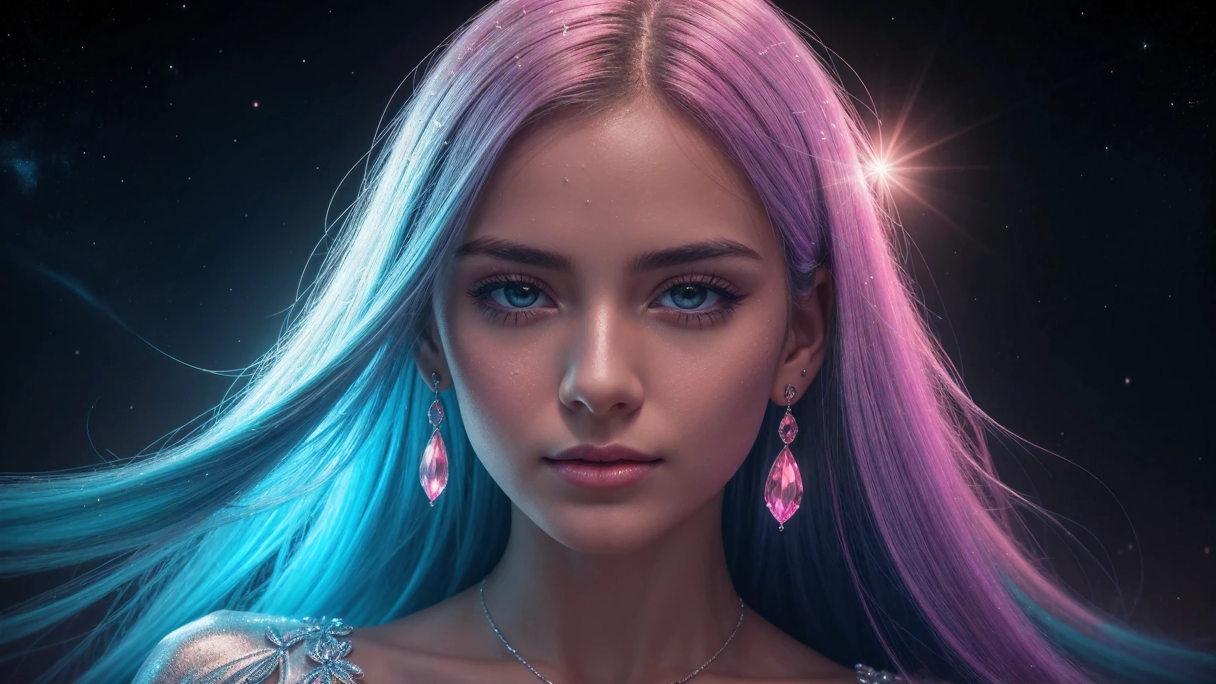 close-upBeautiful realistic girl with blue long hair in the fog,deep atmosphere ,Close-up of clean skin with detailed skin ,,in black tights and a pink blouse ,on an orange background ,Against the background of the starry sky,Bright makeup,EARRINGS WITH GLITTERS,two-leaf gray flower,translucent speckled bifoliate gray,Bioluminescent - Ultra High Quality 8K Music Equalizer, high passion, Rich colors, Soft light, Super detailed photos. ultra high quality 8K, high passion, Noise reduction, яркие Rich colors.. high quality, 8k Ultra HD, high passionhigh quality,мягкие close focus,very beautiful flower, translucent red lily of the valley with dew drop flower, bioluminescent flower glows and shimmers, he grows in a mysterious forest, shrouded in mystery, Сверхhigh quality 8k, high contrast t, Rich colors, Soft light, Ultra-detailed photos. Сверхhigh quality 8k, tall with the spotlight on a girl in a black and red dress.., High detail, realistic beautiful girl with long light yellow hair, Gradient ,girl with good charisma, creative approach to non-standard poses,., Girl in miniskirt, there are splashes of silver dust, and behind him nebula, atmospheric lighting, surrounded by wet dew drops, behind the fantasy world, on a beautiful background, glare, shine, shine, spray drops, high quality, 8k Ultra HD, high contrast, high quality, Soft light, Close-up of a beautiful realistic girl with BRIGHT WHITE TURQUOISE and pink long hair......... ,Close-up of clean skin with detailed skin ,full length, in a short miniskirt, Preparation Realistic room with silver patterns with pearlescent shine,in drops of dew, stands in a beautiful place where there are a lot of rubber hearts ,everything around is pink and blue,grow along the edges with flowers,in the moonlit meadow ,nebula,epic mood,Best quality,ultra detail,Contrast,clear focus,volumetric light