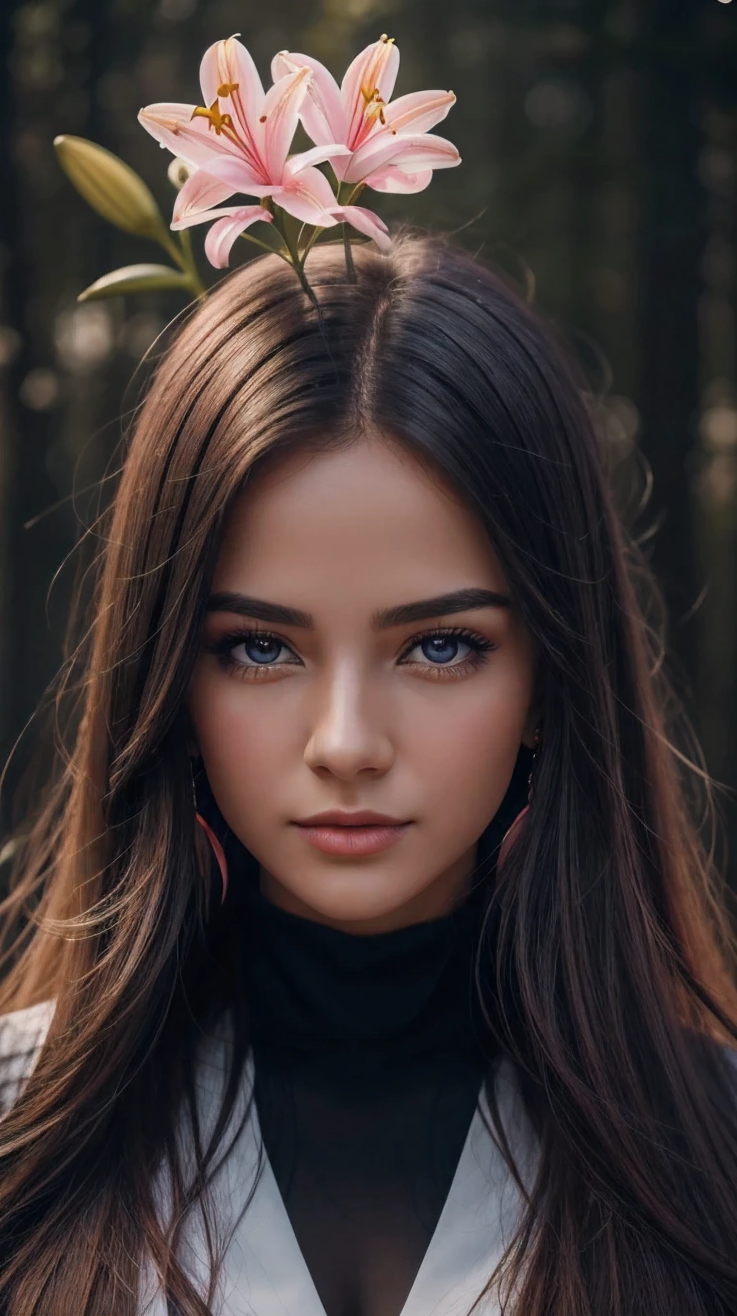 Beautiful realistic girl with blue long hair in the fog,deep atmosphere ,Close-up of clean skin with detailed skin ,full length,in black tights and a pink blouse ,on an orange background ,Against the background of the starry sky,Bright makeup,EARRINGS WITH GLITTERS,two-leaf gray flower,translucent speckled double leaf gray,Bioluminescent - Ultra High Quality 8K Music Equalizer, You high passion, Rich colors, Soft light, Super detailed photos. ultra high quality 8K, You high passion, Noise reduction, яркие Rich colors.. high quality, 8k Ultra HD, You high passionhigh quality,мягкие close focus,very beautiful flower, translucent red lily of the valley with dew drop flower, bioluminescent flower glows and shimmers, he grows in a mysterious forest, shrouded in mystery, Сверхhigh quality 8k, Youhigh contrast, Rich colors, Soft light, Ultra-detailed photos. Сверхhigh quality 8k, You high passion, Noise reduction, bright Rich colors.. high quality, 8k Ultra HD, You