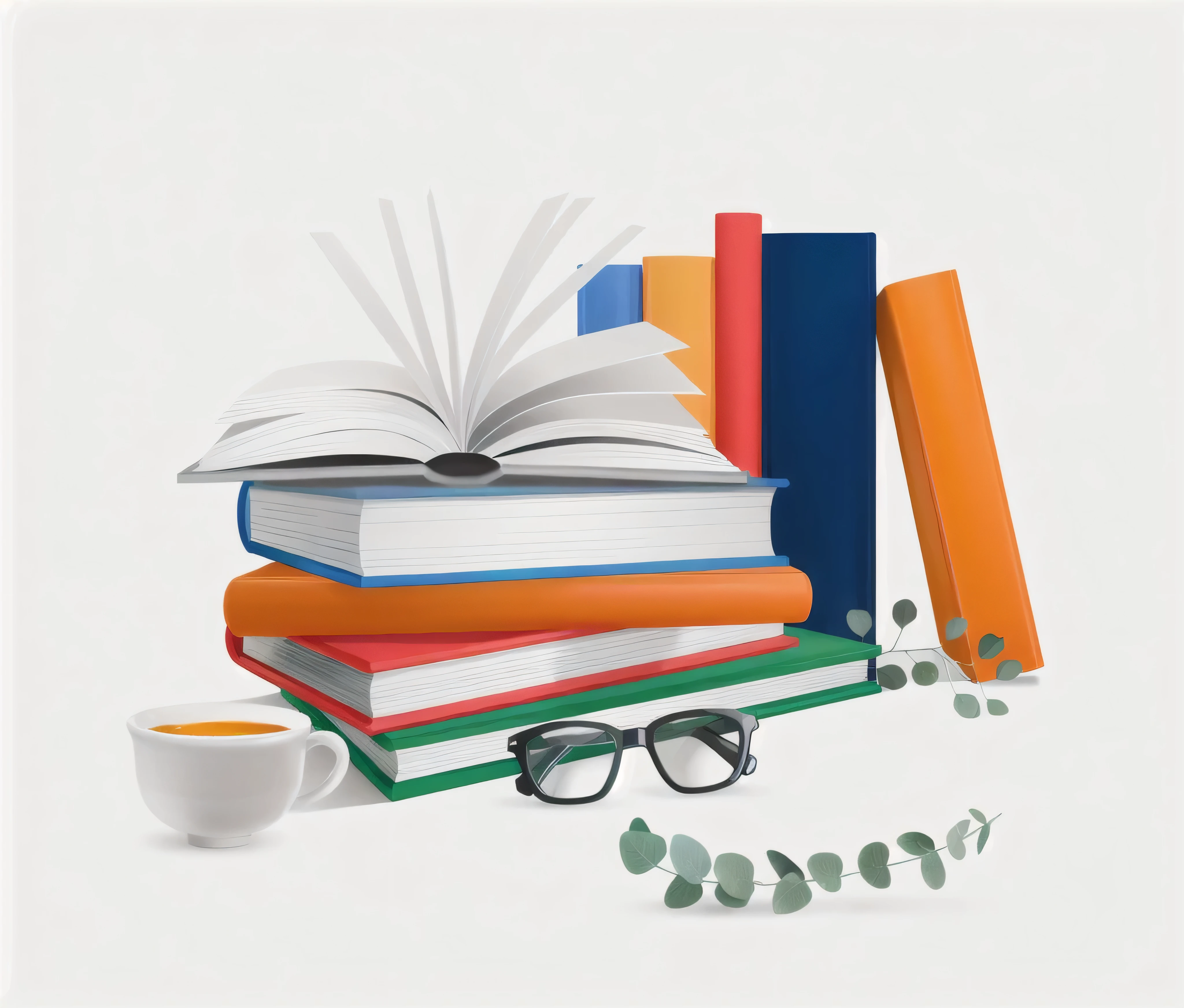 books, glasses, and a cup of tea are on a table, book illustration, detailed book illustration, textbook illustration in clolour, higher detailed illustration, encyclopedia illustration, high detailed illustration, highly detailed illustration.”, an illustration, illustration detailed, textbooks and books, book library studying, color illustration, colourful books, artistic illustration, hd illustration, full color illustration