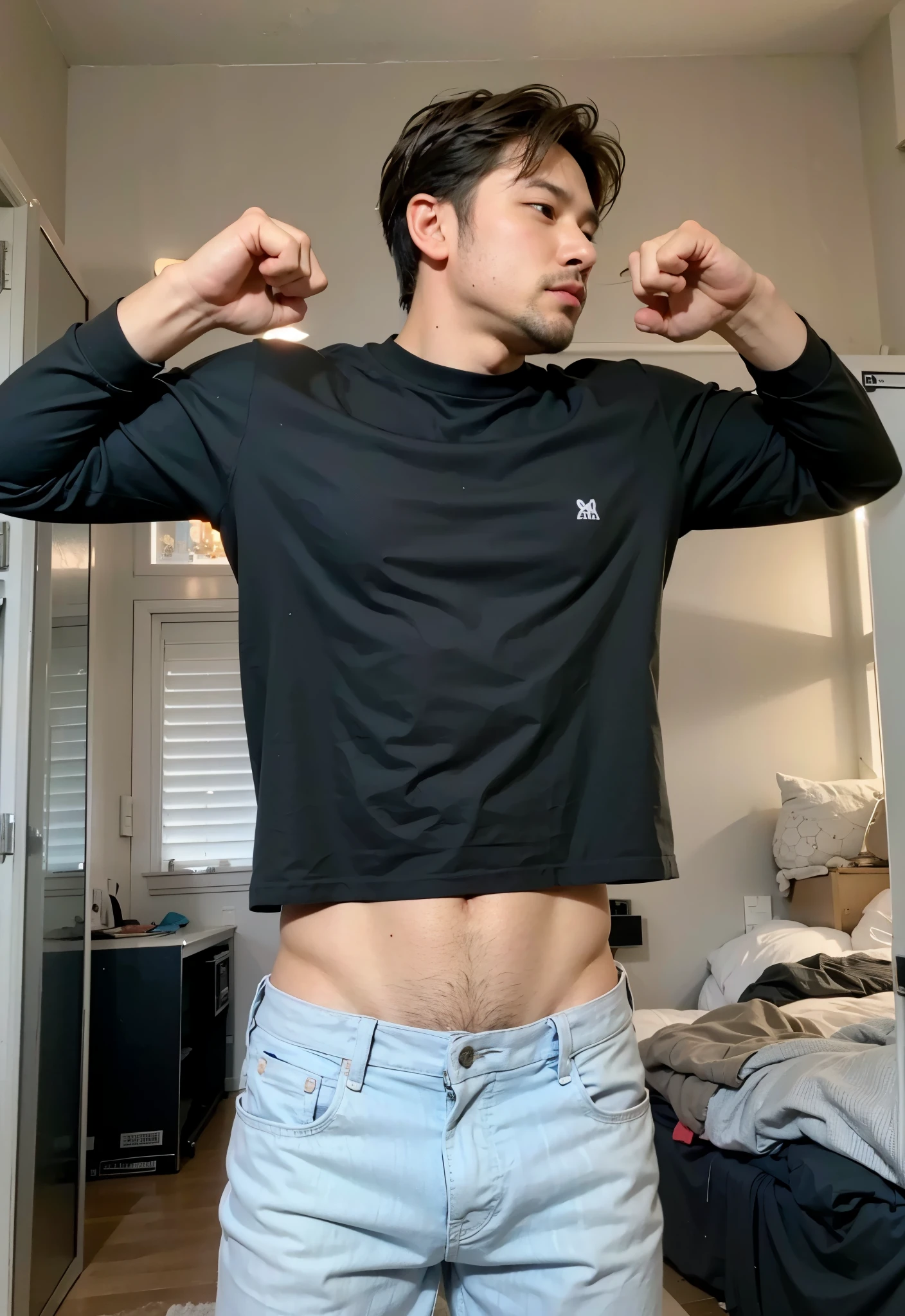 Boy stretching