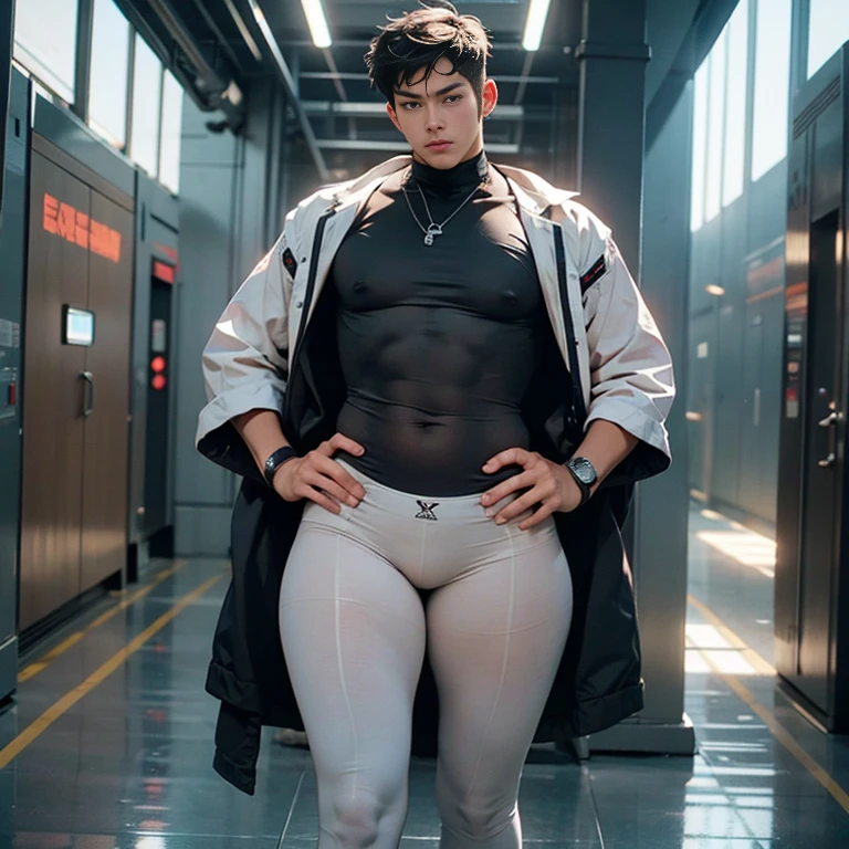 (masutepiece,High resolution,ultra - detailed:1.0),1(Boy ,robot boy ),Perfect male body,Look at the camera,Delicate eyes and delicate face,extremely details ,intricate-detail,solo person,Detailed face, ( extreme tight high waisted white strings bodysuit ), tiny piece bodysuit , (side belly fat , side fat),Best Quality, hands visible, short hair, full length shot(fls) , insane details, hyper details , only male , handsome boy , buttocks fat , 16k resolution , ultra-high clarity , hyperrealism, uhd,. K-pop idol ,thick thighs, thick fat booty., buttocks enlargements , (bare thighs ) , ( thick bottom ) , realism , hyper realistic , photorealistic , ( thick hips ). , standing , super handsome boy , fatty hips , fatty buttocks, sexy , eroticism , nsfw , epic realism , epic photorealistic , tall man ,(hip fat), narrow waist , (wide hips) , large hips , bare chest , (overwide hips , over large buttocks), huge hips ,wide pelvis ,big ass , high angle shot