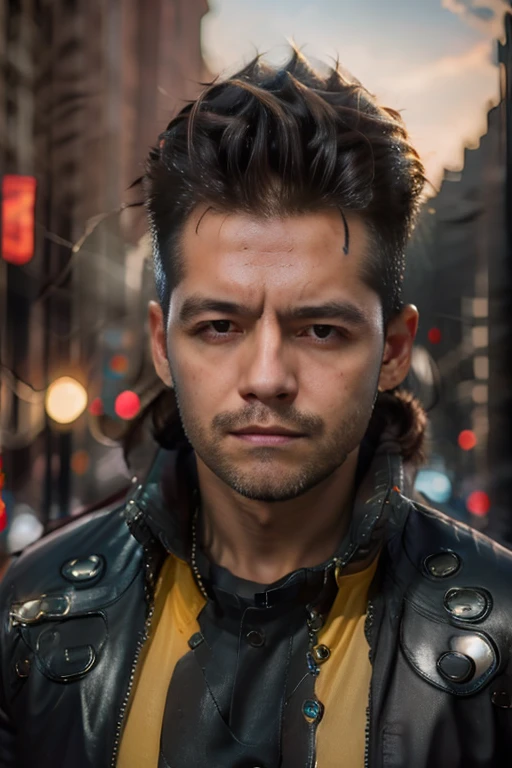 hay un HOMBRE joven, el mas GUAPO, y una chaqueta negra y azul, brilliant design, colores pasteles, gotas de tinta, Autumn Lights, Joyas, pegar, auriculares, ropa futurista, mirando al espectador, ojos rosados, sonrisa provocativa, labios jugosos, cabello lizo, piernas torneadas, cutis perfecto, cuerpo hermoso completo, 4k, ultra hd,
