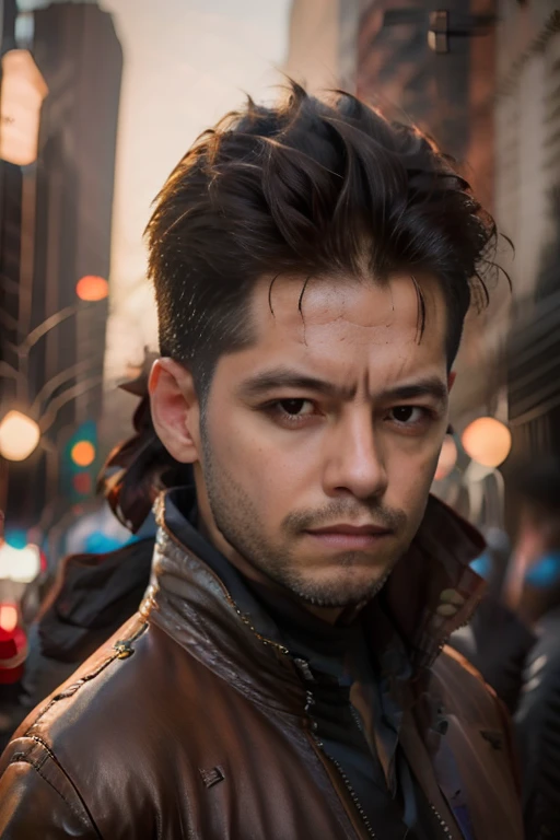 Cambiar Cyberpunk chico guapo de fondo, cara realista (Jahzface), 8K, ultra realista |