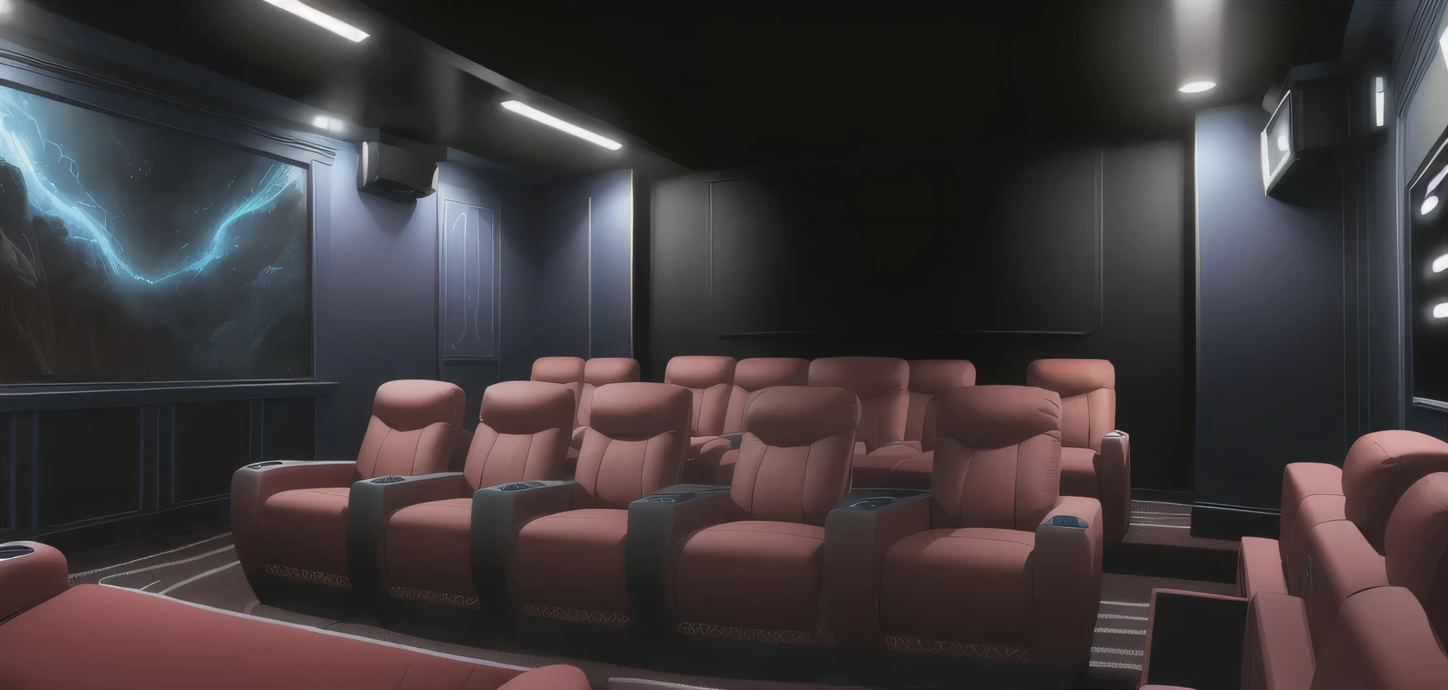 (Super detailedな:1.3),(comfortable:1.3),highest quality,masterpiece,very detailed,Super detailed,unrealistic 5,(((movie theatre)))octane rendering,(2D:1.2), limited pallete flat color,, digital painting, 