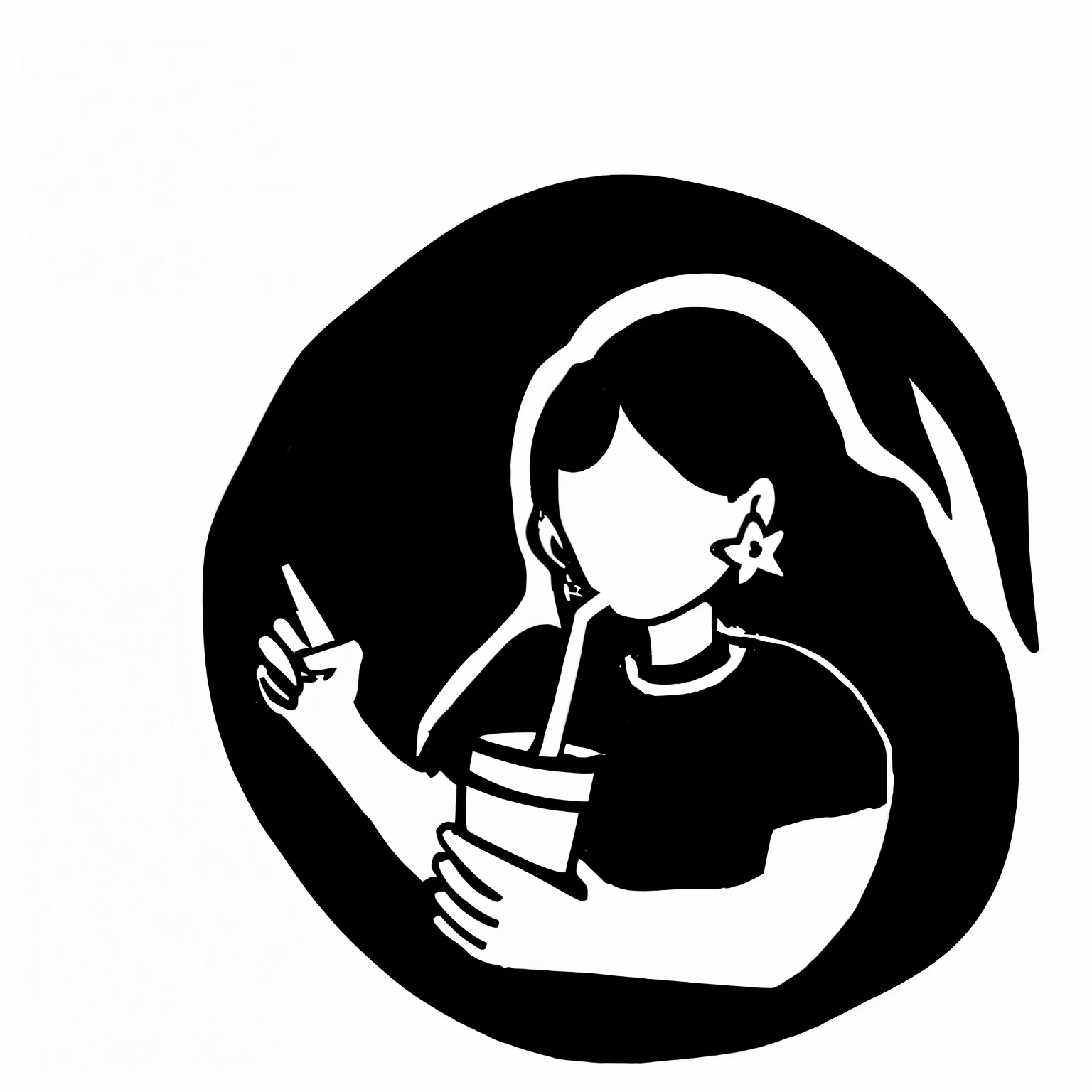 Girl with a cup of bubble tea