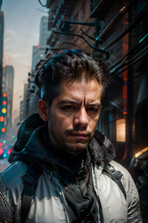 Cambiar Cyberpunk chico guapo de fondo, cara realista (Jahzface), 8K, ultra realista |