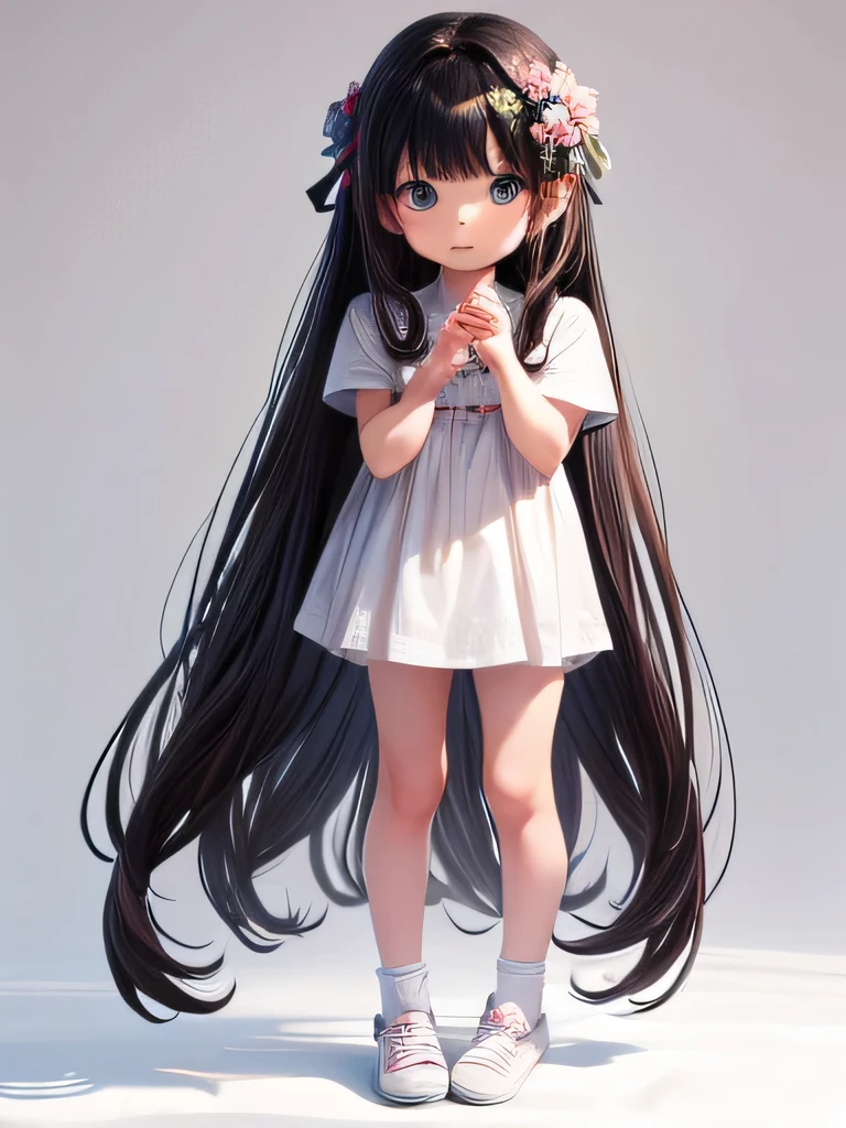 a , long hair, bang, cute face, , toward fiew, full body