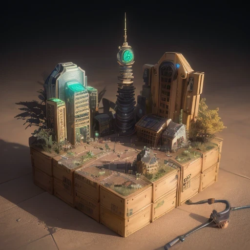 6598年Mars realistic model, (bifurcation, original photo, best quality, masterpiece:1.4),SteampunkCyberpunk6820 City,(CyberpunkMars light:1.3), Mars (related to land),(in a small nature box:1.3),Isometric, small nature, landscape on foundation,landscape,