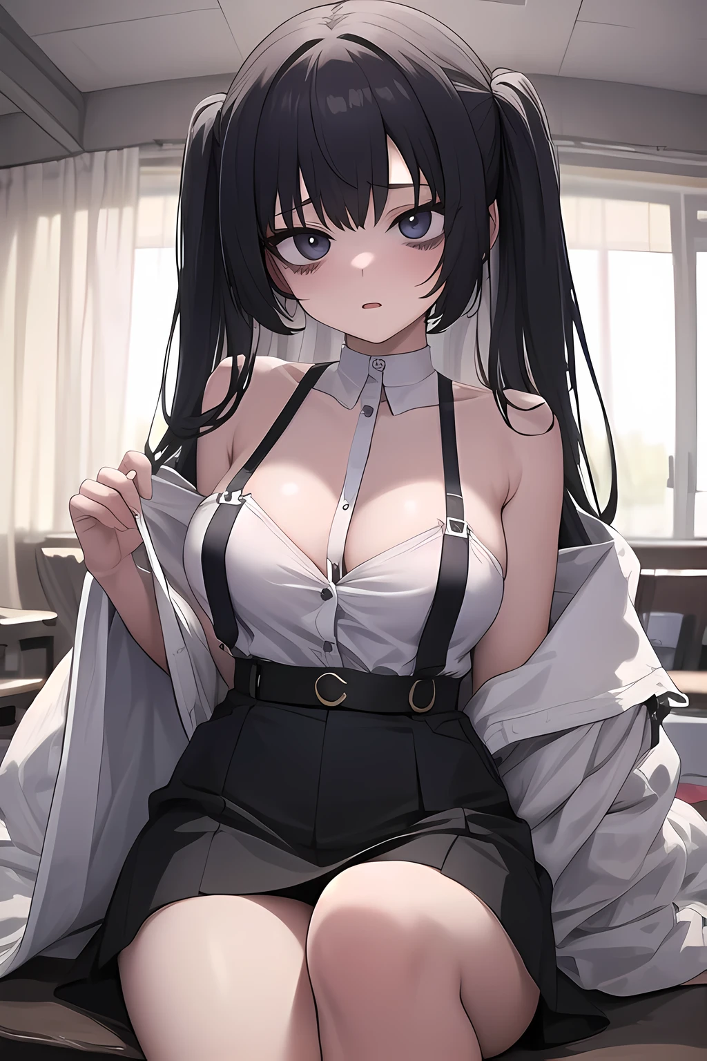 masterpiece, best quality, bags under eyes, 1girl