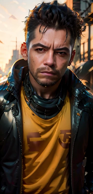 Cambiar Cyberpunk chico guapo de fondo, cara realista (Jahzface), 8K, ultra realista |