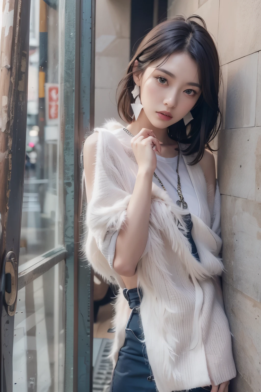 Beauty,big eyes,Snow-white thighs,,gorgeous,super wide angle,8K,nine-tailed fox