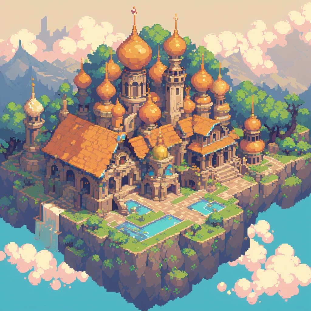 pixel art,top view,best quality, vibrant colors, retro style, detailed landmarks, intricate borders, seamless transitions, nostalgic feel, visually appealing, high-resolution render