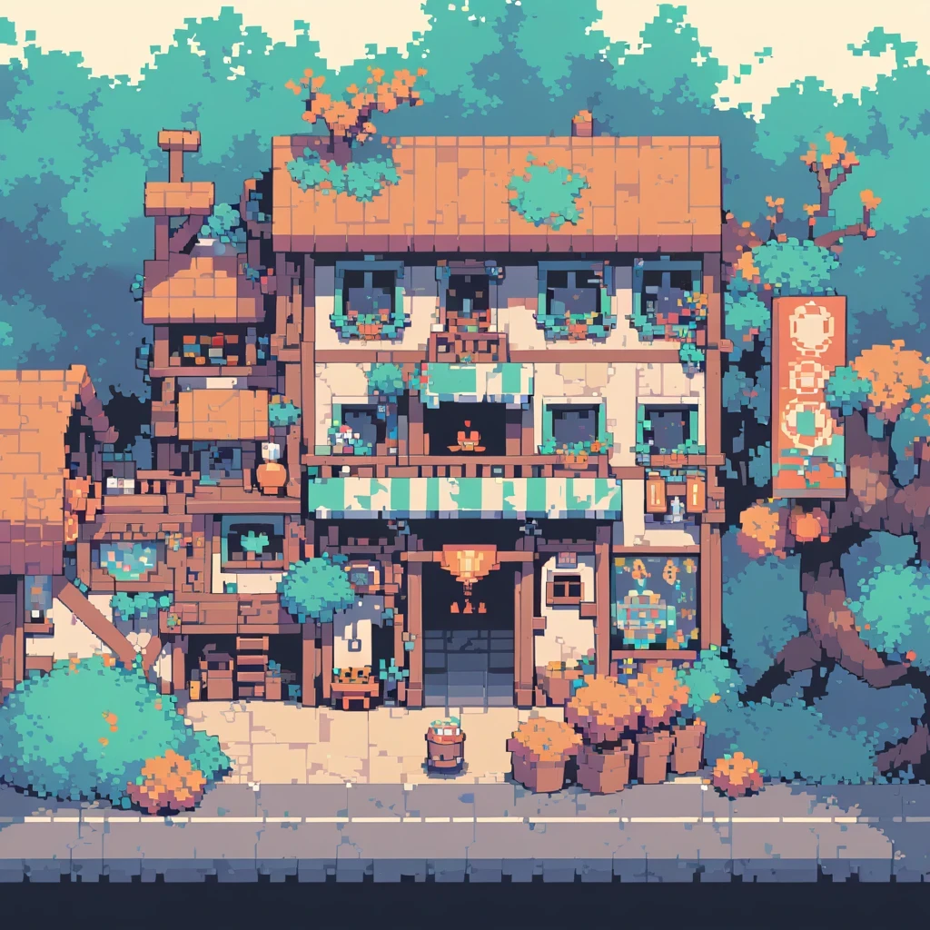 The prompt for generating a pixel art could be: "pixel art,(best quality, high resolution, detailed),(retro, nostalgic) colors,8-bit style,crisp lines and edges,small canvas,blocky pixels,limited color palette,low-fi graphics,vibrant and saturated colors,iconic pixel characters,simplified shapes and forms"