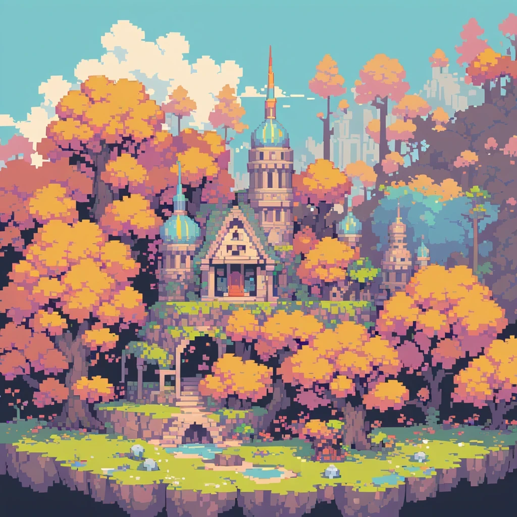 The prompt for generating a pixel art could be: "pixel art,(best quality, high resolution, detailed),(retro, nostalgic) colors,8-bit style,crisp lines and edges,small canvas,blocky pixels,limited color palette,low-fi graphics,vibrant and saturated colors,iconic pixel characters,simplified shapes and forms"