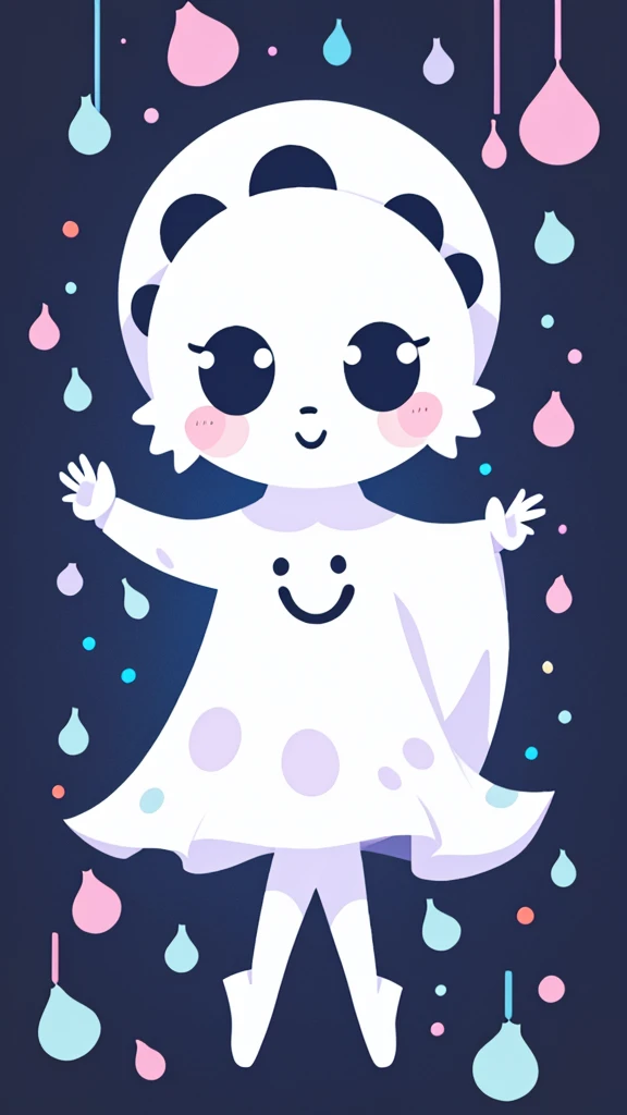 Dancing Ghost in cute dot art style