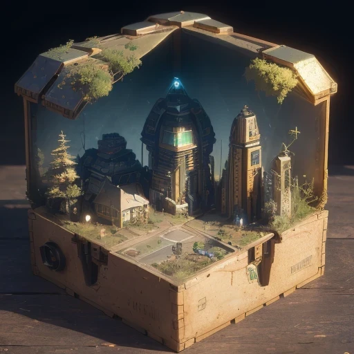 6598年Mars realistic model, (bifurcation, original photo, best quality, masterpiece:1.4),SteampunkCyberpunk6820 City,(CyberpunkMars light:1.3), Mars (related to land),(in a small nature box:1.3),Isometric, small nature, landscape on foundation,landscape,