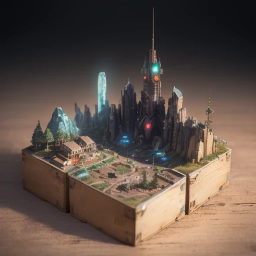 6598年Mars realistic model, (bifurcation, original photo, best quality, masterpiece:1.4),SteampunkCyberpunk6820 City,(CyberpunkMars light:1.3), Mars (related to land),(in a small nature box:1.3),Isometric, small nature, landscape on foundation,landscape,