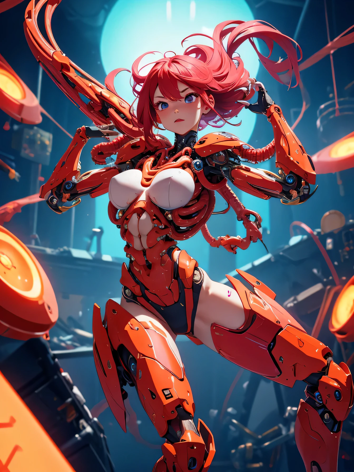 bright red image, full body, {{{Very beautiful world}}, {{{Very beautiful super nasty girl}, {{Super detail}}, {{Masterpiece}, {{{1 girl}, penetrating guts, overflowing, throwing out internal organs, super crazy madness, dynamic pose, super super bloody, super chaotic, {{biomechanical}}, large and small intestines hanging together, {{{girl with blown off internal organs} }, {{{Ultra photorealistic photos}}}}, {cute 1girl}, solo focus, Fresh colorful skin with dense shapes, Beautiful mechanical aliens, {{Girl-alien fusion}}, dynamic angles, cinematic lighting, soft lens flares, {{{Visceral landscape}}}, depth of field,