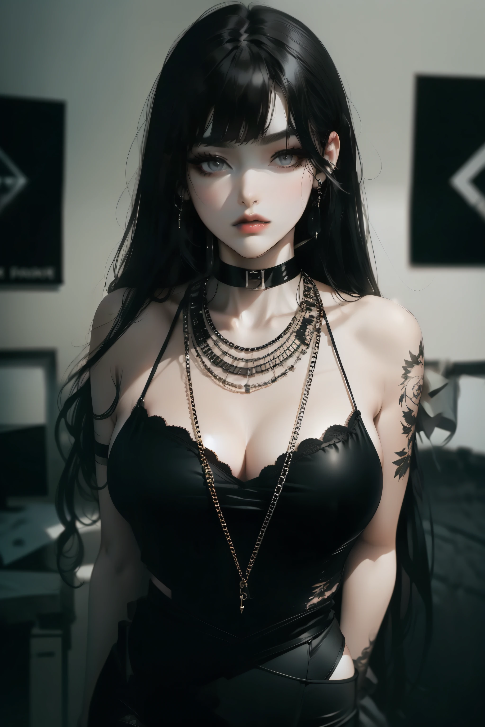 Heavy black eyeshadow