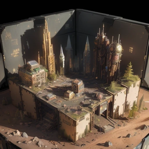 6598年Mars realistic model, (bifurcation, original photo, best quality, masterpiece:1.4),SteampunkCyberpunk6820 City,(CyberpunkMars light:1.3), Mars (related to land),(in a small nature box:1.3),Isometric, small nature, landscape on foundation,landscape,