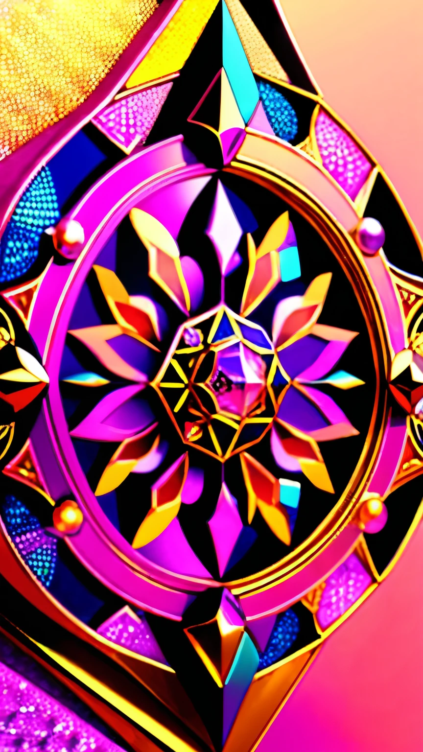 quality, super fine, 16k, incredibly absurdres, extremely detailed, kaleidoscope of (Cyberpunk:0.3), steampunk, dieselpunk, and clockpunk, beautiful God of Creation AND beautiful God of Destruction are depicted in the center of the kaleidoscope made of hot pink and sparkling gold plated and sparking silver plating, blend art, mixture art, fractal art, zentangle art, design art, versatile visual style that combines various artistic elements, including sparkling iridescent pastels and vibrant colors