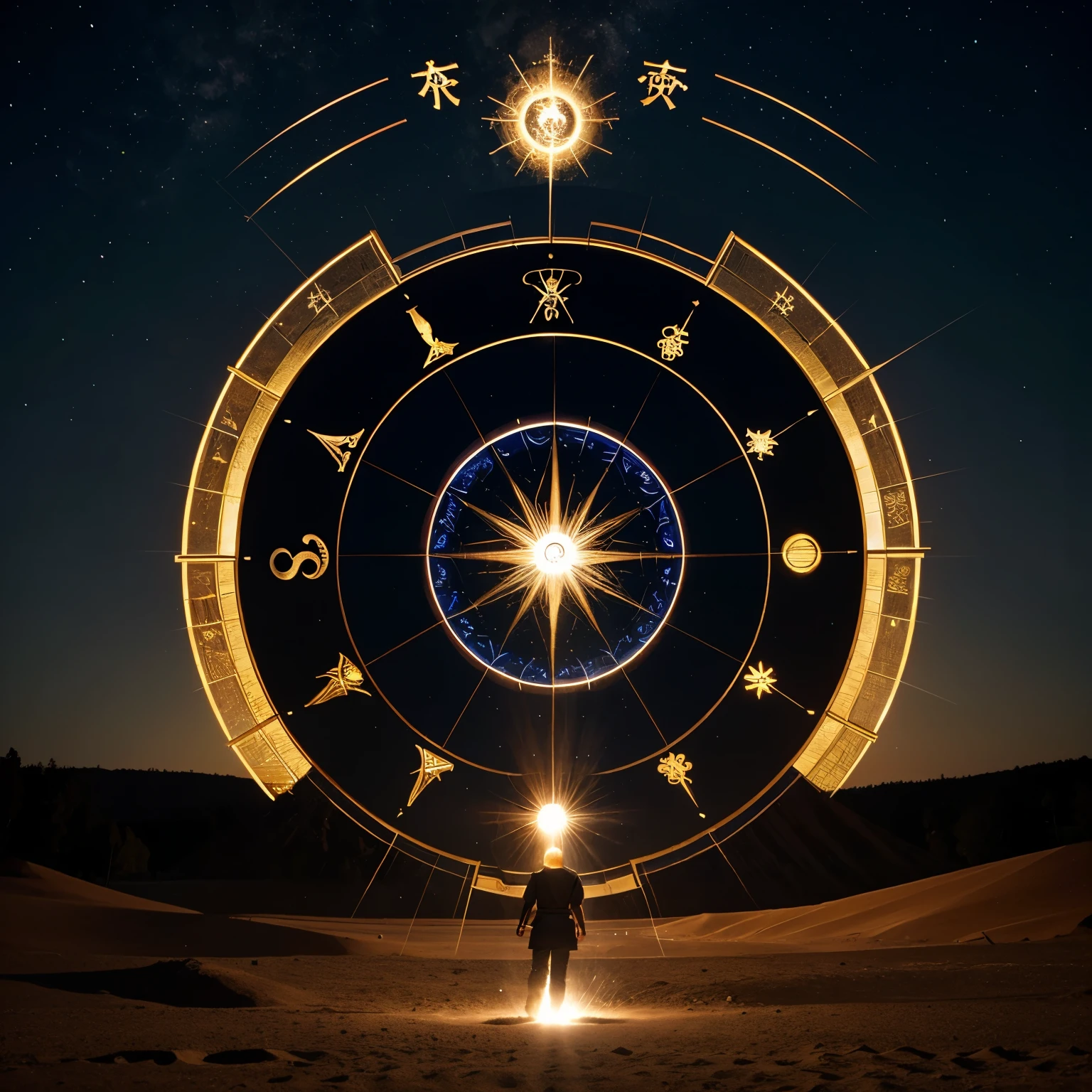 Portals opening from the earth with the zodiac signs 