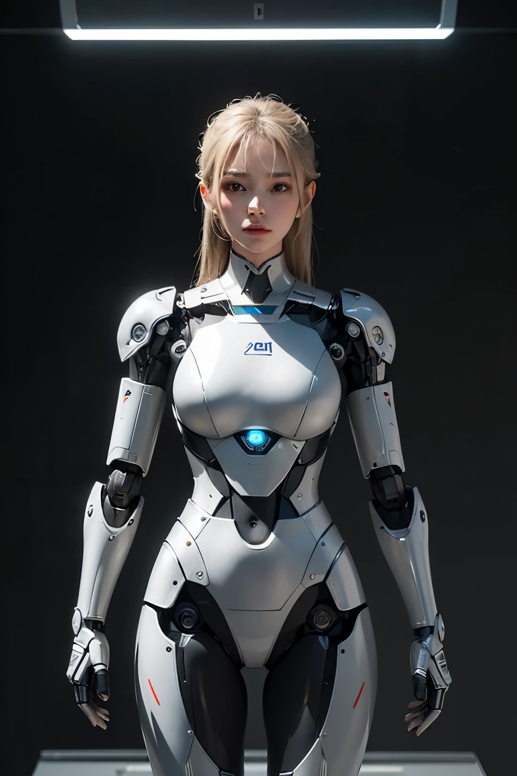 A well-designed robot, its body made of sleek silver metal, stands tall and proud. With a smooth and polished surface, its metallic exterior reflects the light, creating a futuristic and pristine appearance. The robot's form is sturdy and strong, exuding a sense of power and capability. Its movements are precise and calculated, showcasing its advanced programming. The robot's face is adorned with intricate details, with eyes that gleam with a subtle hint of artificial intelligence. Its expression is neutral yet confident, conveying a sense of purpose. The robot's design is a masterpiece of engineering, with every component meticulously crafted to ensure optimal functionality. Its high-resolution construction allows for crisp focus on every minute detail, capturing the essence of its mechanical perfection. The robot's features