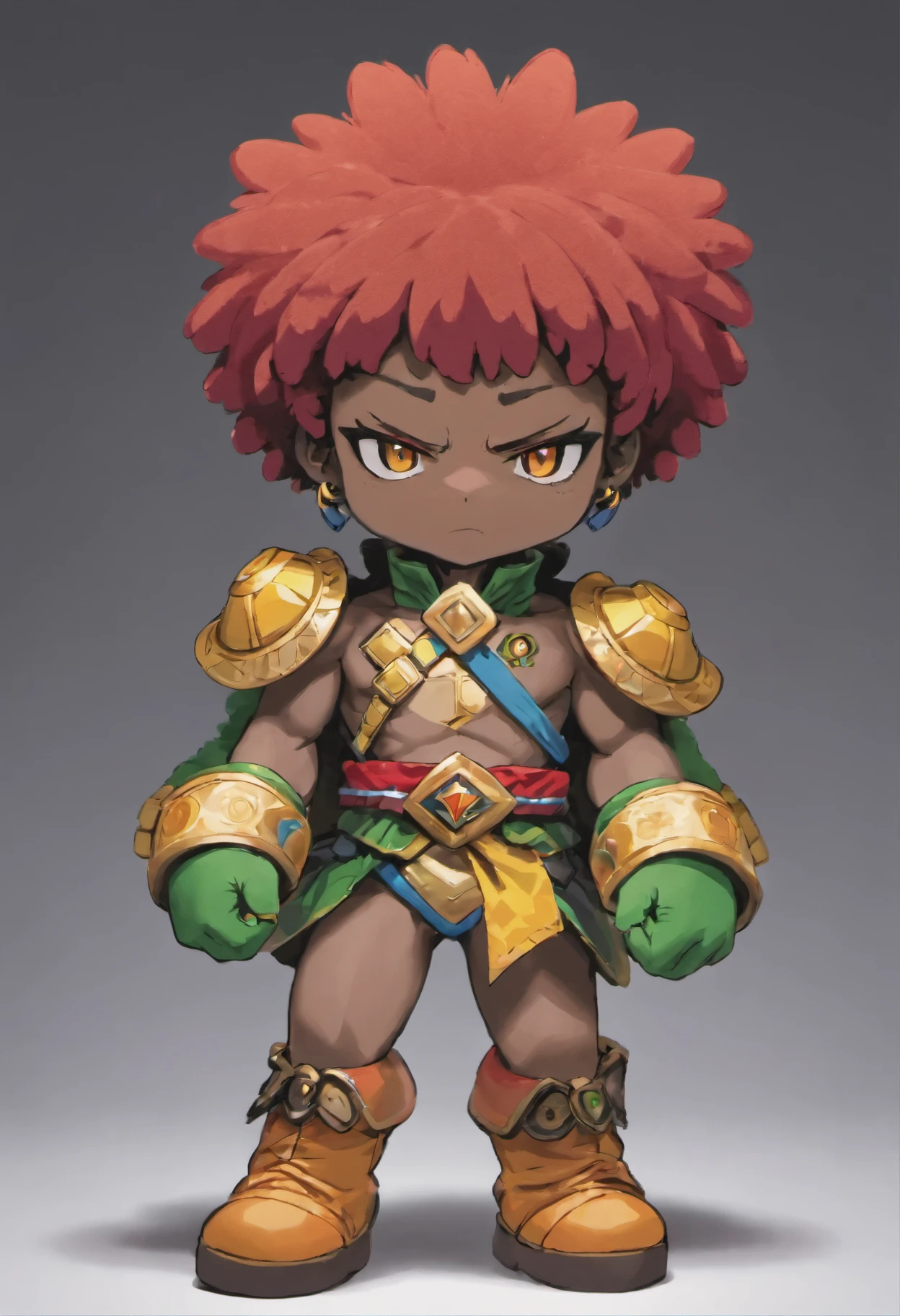 gender neutral spineless plush, stuffed with foam rubber, turtle, in the body of a Afro-Frenchman with an underdeveloped Napoleon complex