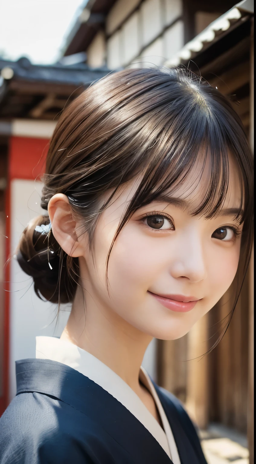 (((daytime park:1.3, outdoor, Photographed from the front))), ((bun hair:1.3, white shirt,japanese woman,,cute)), (clean, natural makeup), (highest quality, masterpiece:1.3, 超High resolution), (Super detailed, caustics), (realistic:1.4, RAW shooting), very detailed, High resolution, 16K resolution