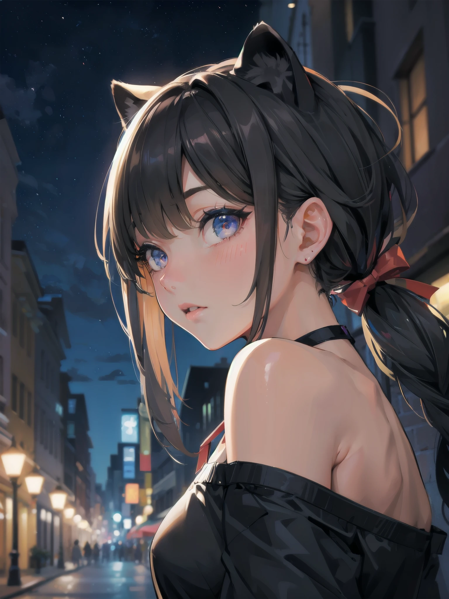 high quality,hd,16k,sharp line,1girl,panther ears,panther tail,beautiful hair ,cute face, large breasts ,nice legs,,focus girl,detailed beautiful face,detailed clothes,beautiful eyes,sexy,dynamic angle