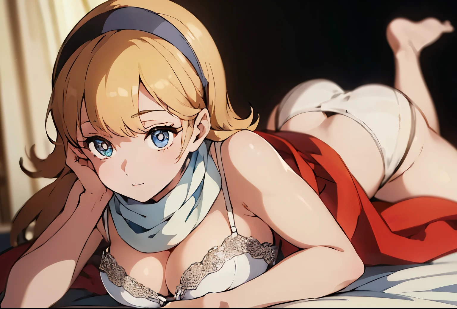 From side,Bedroom,lying ,,beautiful legs, beautiful slender things ,masterpiece, highest quality,1 girl,(((white panties,white bra))),
cyborg 003, blonde_hair,blue eyes,scarf,8k unity wallpaper,detailed eyes,detailed face,detailed skin,anime key visual, ,highest quality, High resolution, unity 8k wallpaper, (figure:0.8), (detailed and beautiful eyes:1.6), highly detailed face, perfect lighting, Highly detailed CG, (perfect hands, perfect anatomy),masterpiece,High resolution,perfect anatomy,anime key visual,Kyoto animation,(detailed and beautiful eyes,glowing eyes,detailed hair,detailed skin,detailed wear ),highest quality,unity 8k wallpaper,super dense skin,white skin,best quality,blurry_background,