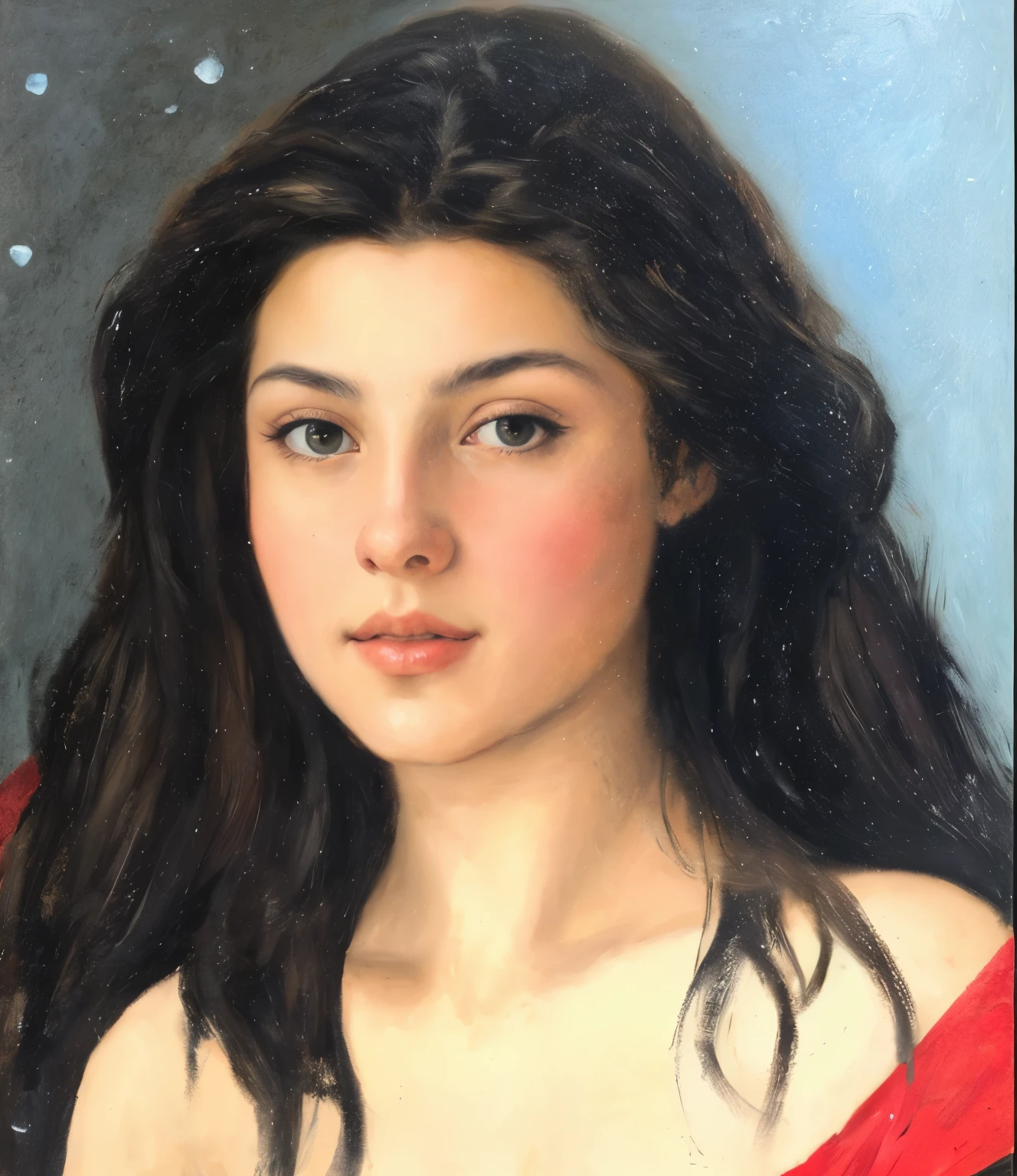 retrato, garota, Middle Ages, classicismo, estilo de Andrey Atroshenko, pintura, Traditional media, realista, figurativo, belas artes, oil on canvas, HDR, 8k, Personagem original, high resolution, Alto detalhe, concentre-se no rosto