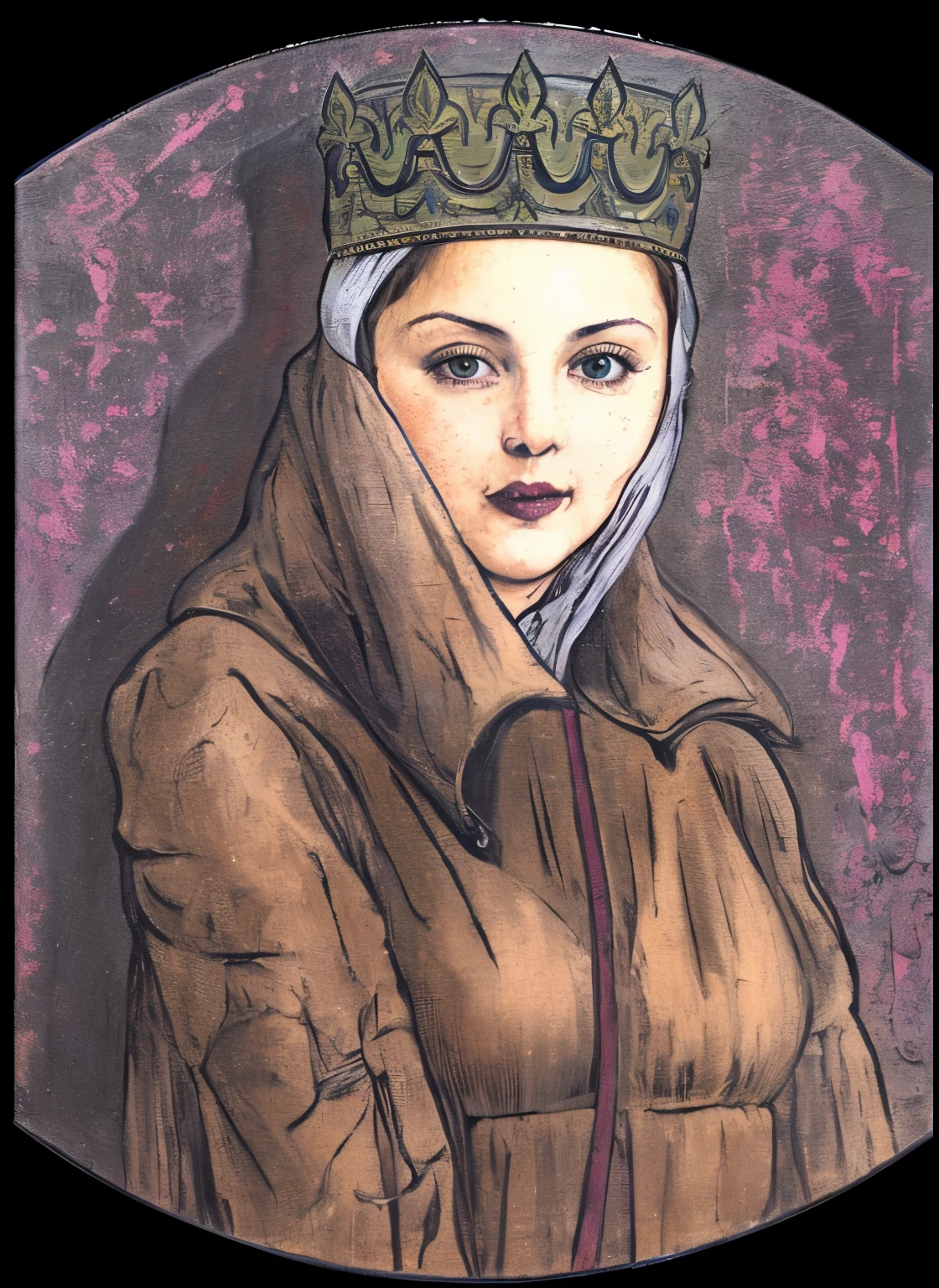 retrato, garota, Middle Ages, classicismo, estilo de Andrey Atroshenko, pintura, Traditional media, realista, figurativo, belas artes, oil on canvas, HDR, 8k, Personagem original, high resolution, Alto detalhe, concentre-se no rosto