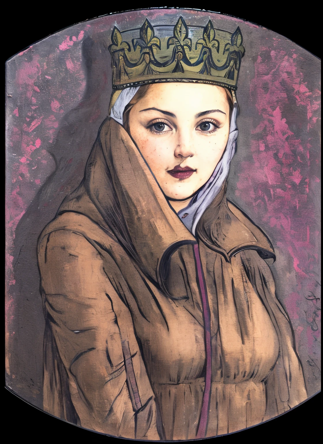 retrato, garota, Middle Ages, classicismo, estilo de Andrey Atroshenko, pintura, Traditional media, realista, figurativo, belas artes, oil on canvas, HDR, 8k, Personagem original, high resolution, Alto detalhe, concentre-se no rosto