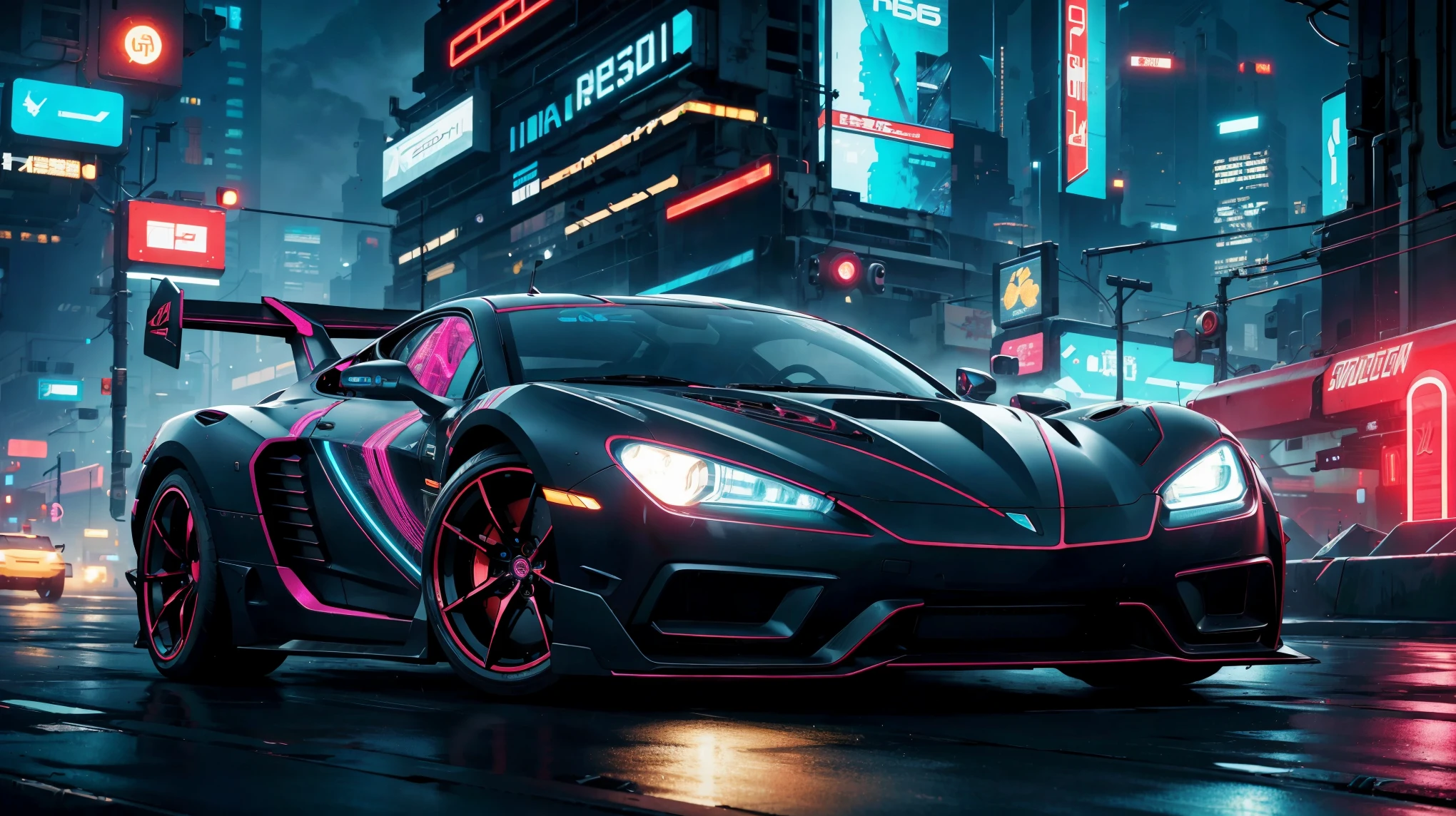 cyberpunk style, neon car, fashion design, centered, approaching perfection, highly detailed, smooth, sharp focus, illustration, approaching perfection, intricate details,  ultra-high definition, 8k resolution
