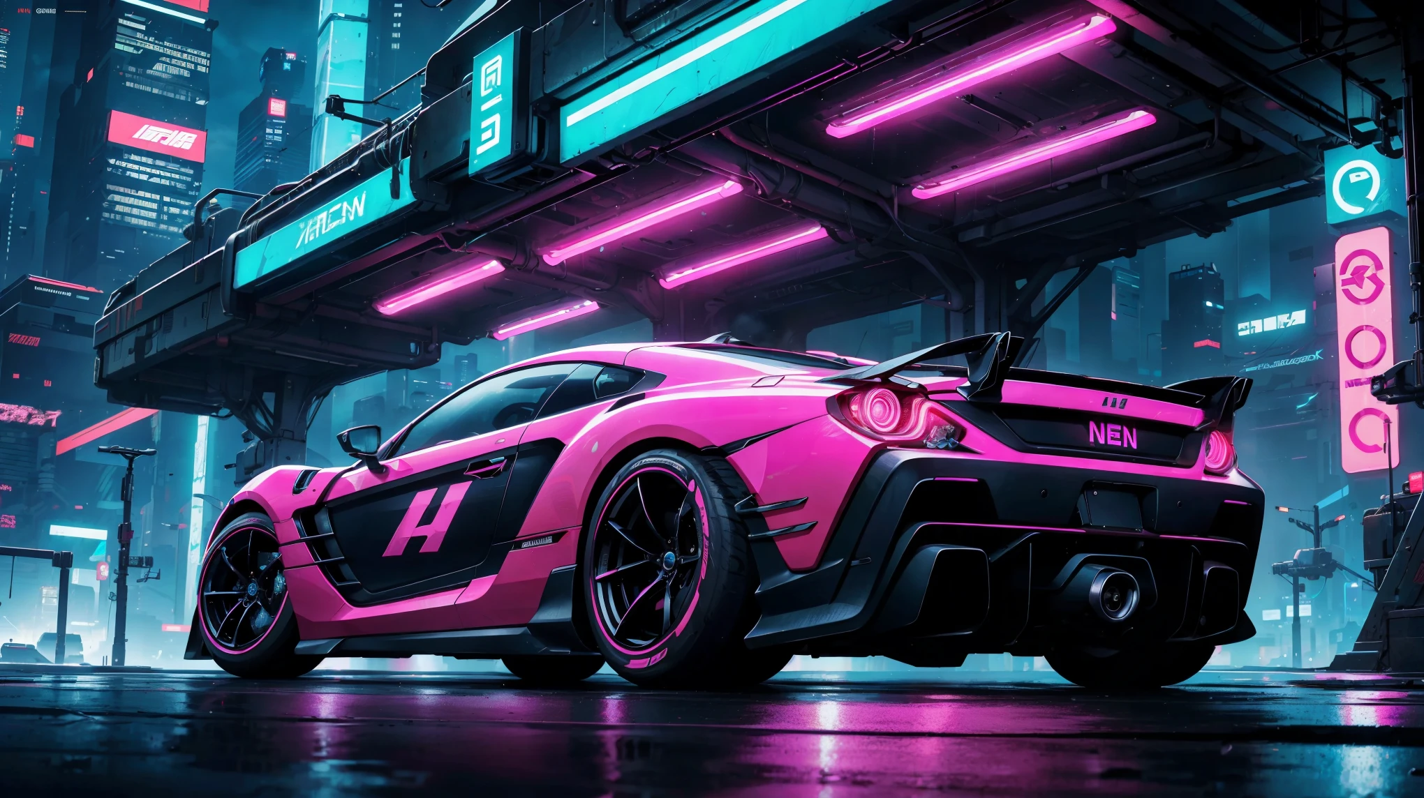 cyberpunk style, neon car, fashion design, centered, approaching perfection, highly detailed, smooth, sharp focus, illustration, approaching perfection, intricate details, ultra-high definition, 8k resolution