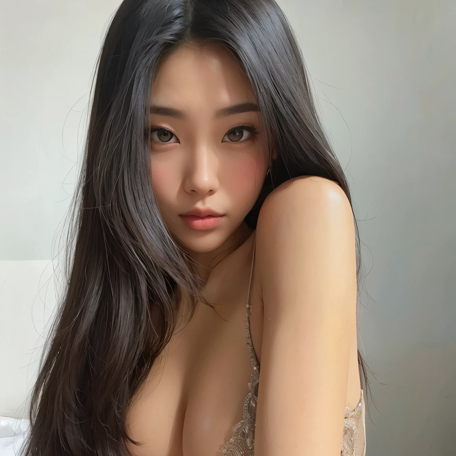 Araffe asian woman con cabello largo y oscuro posando para una foto, muchacha coreana, beautiful south mujer coreana, gorgeous young mujer coreana, mujer coreana, beautiful young mujer coreana, beautiful Asian girl, 18 years, Asian girl, asian features, una asian woman, asian woman, Jaeyeon Nam, preciosa modelo china, 21 years, 22 years