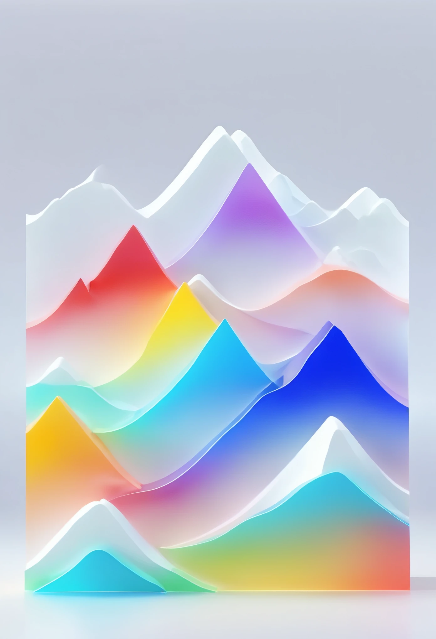 (((mountains))),detail,textured,curve,Arthur effect,, Caustics,, rainbow colors, Designed by Dieter Rams, simple, detail丰富地发光, White background, Overclocked renderer, clean shadow, 4K